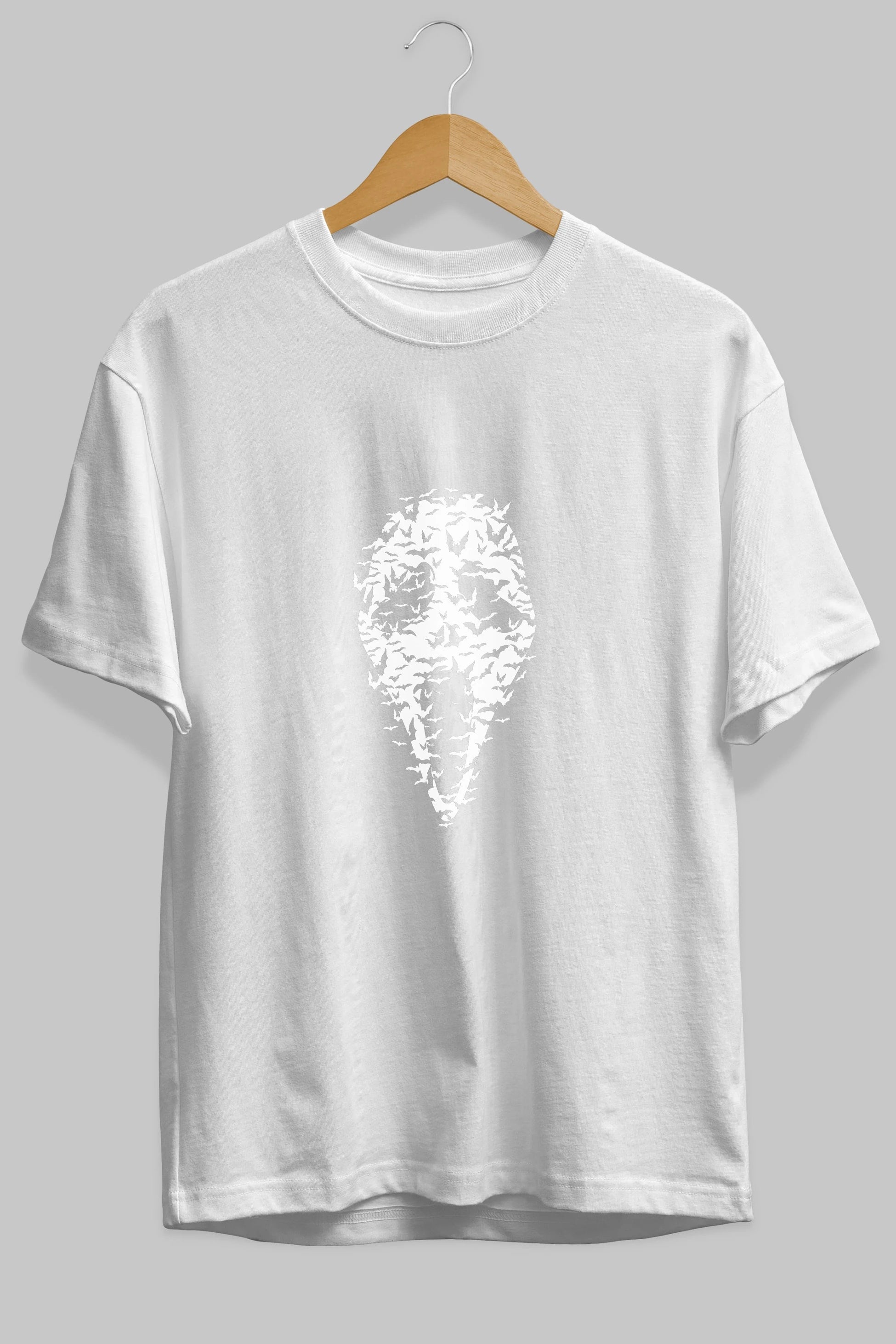 Ghost Face Bats Ön Baskılı Oversize t-shirt %100 pamuk Erkek Kadın Unisex