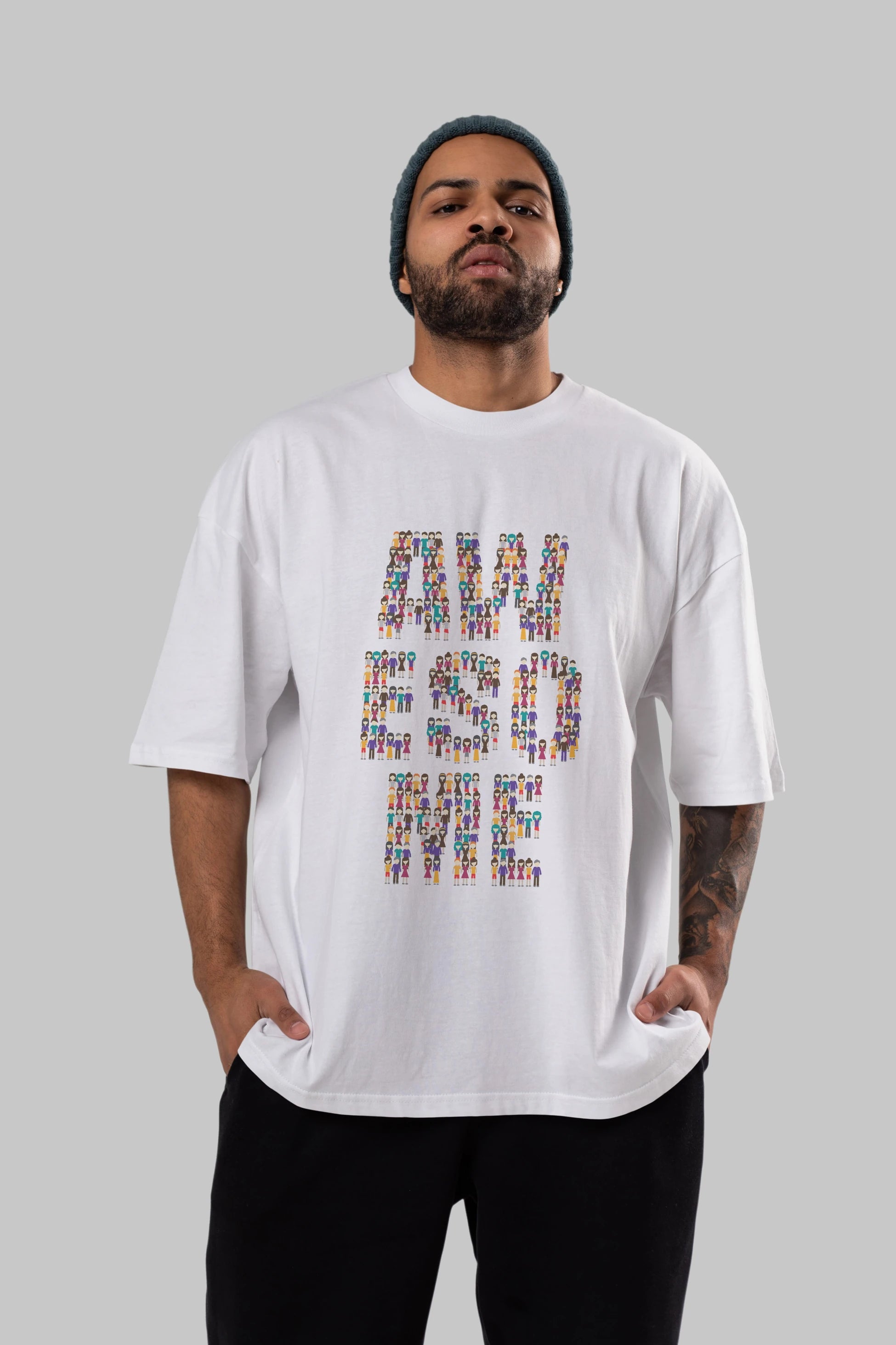 Awesome Ön Baskılı Oversize t-shirt %100 pamuk Erkek Kadın Unisex
