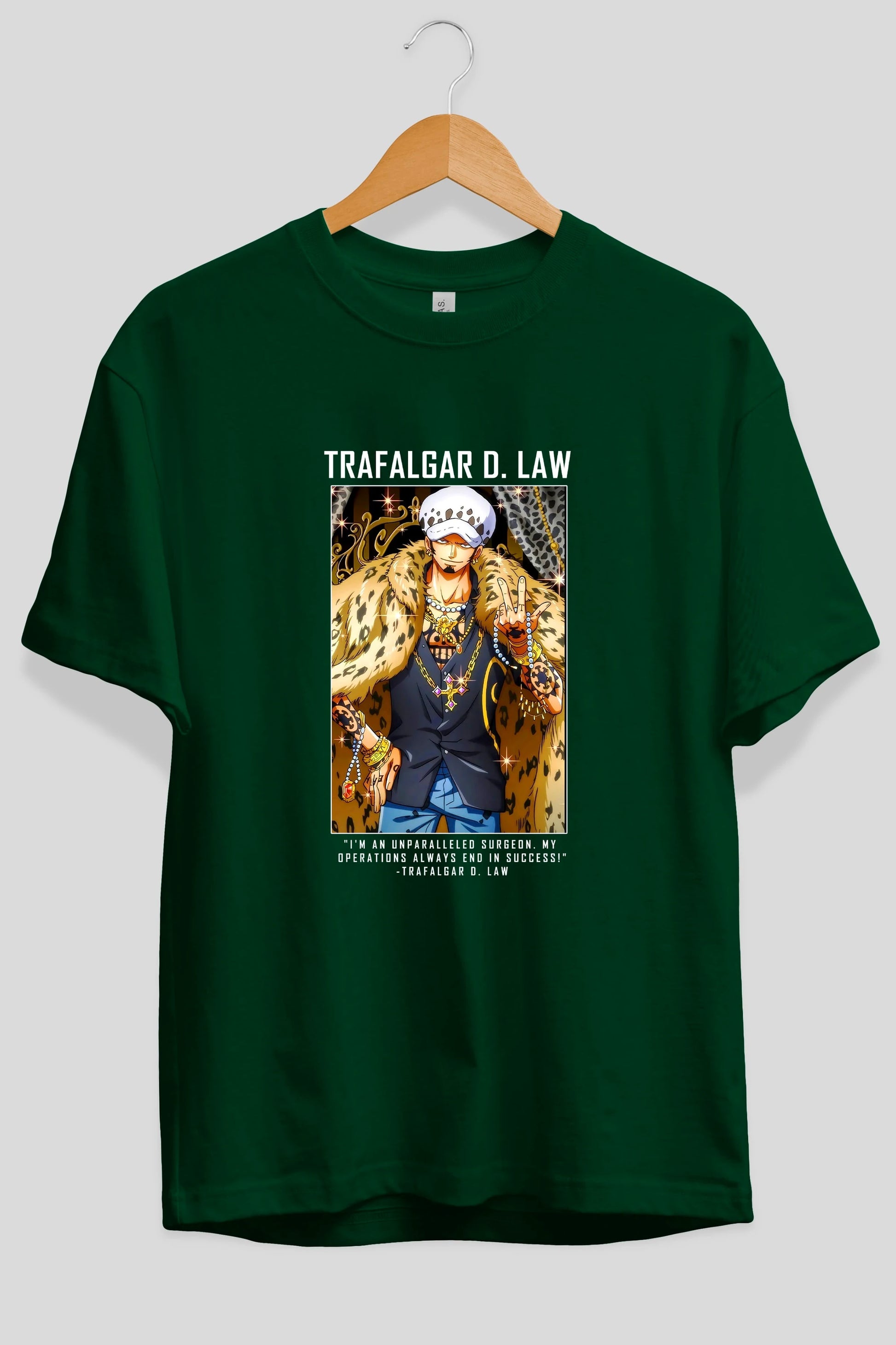 Trafalgar D. Water Law 2 Anime Ön Baskılı Oversize t-shirt Erkek Kadın Unisex