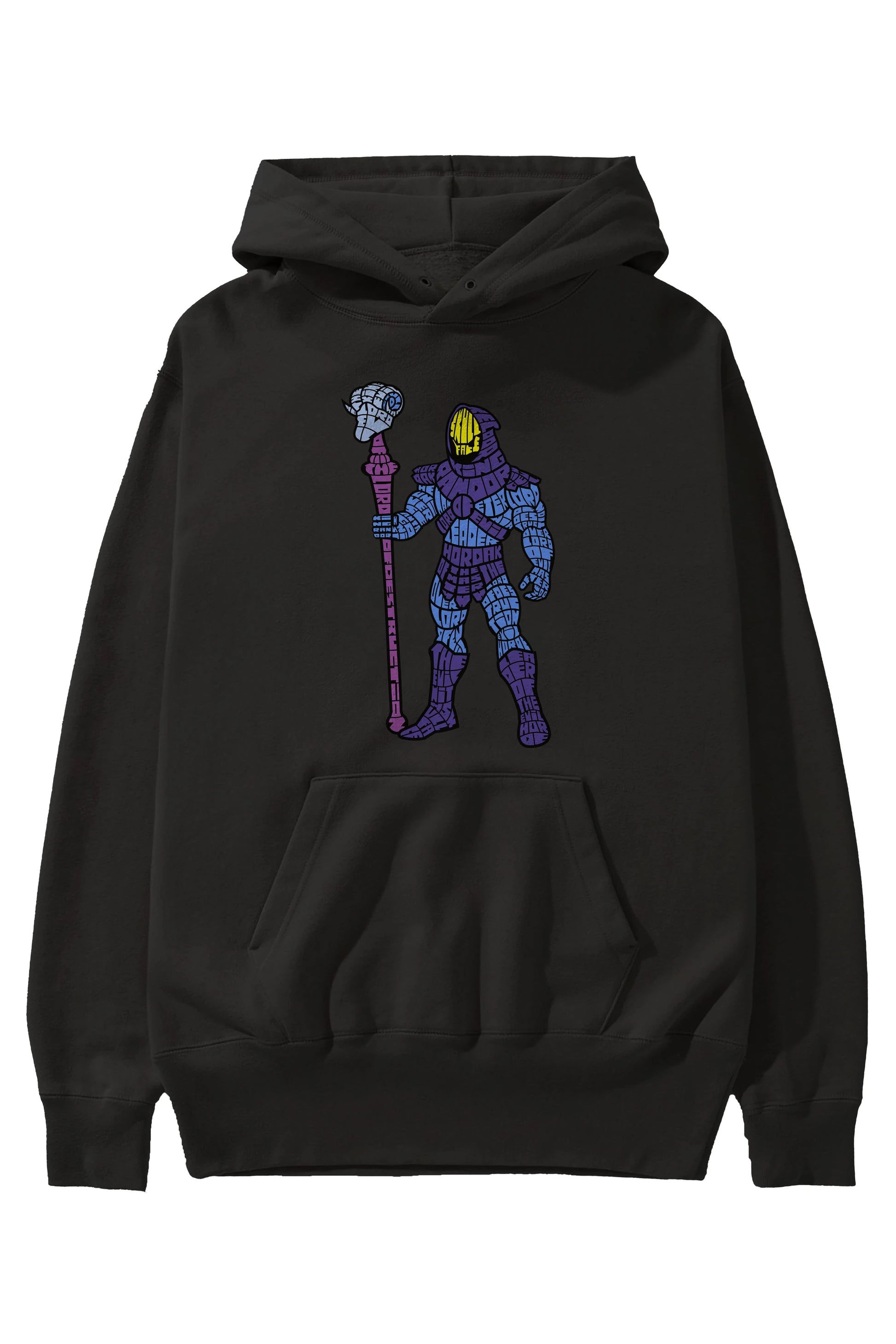 Skull Face Ön Baskılı Hoodie Oversize Kapüşonlu Sweatshirt Erkek Kadın Unisex