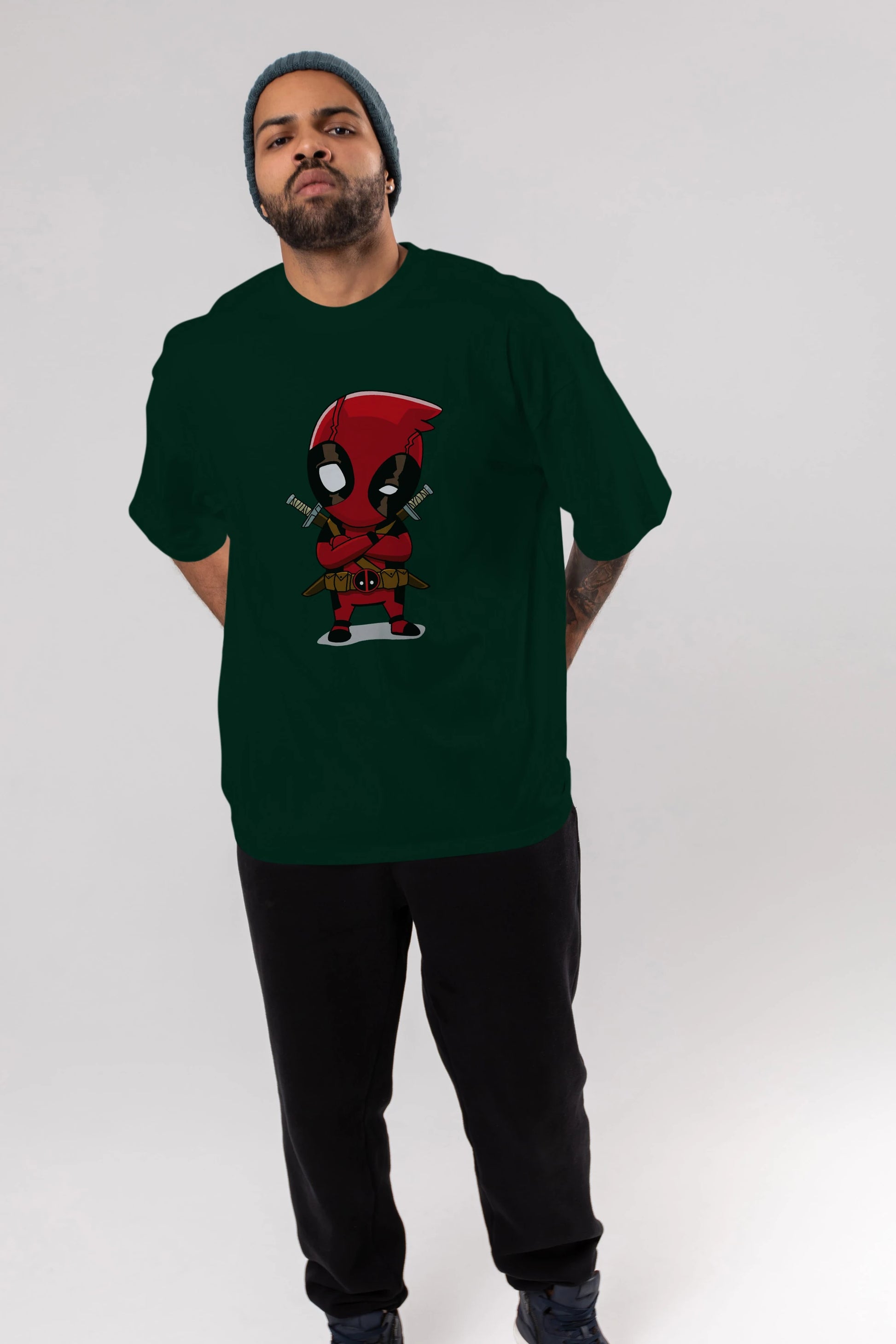 Deadpool (19) Ön Baskılı Oversize t-shirt Erkek Kadın Unisex %100 Pamuk Bisiklet Yaka tişort