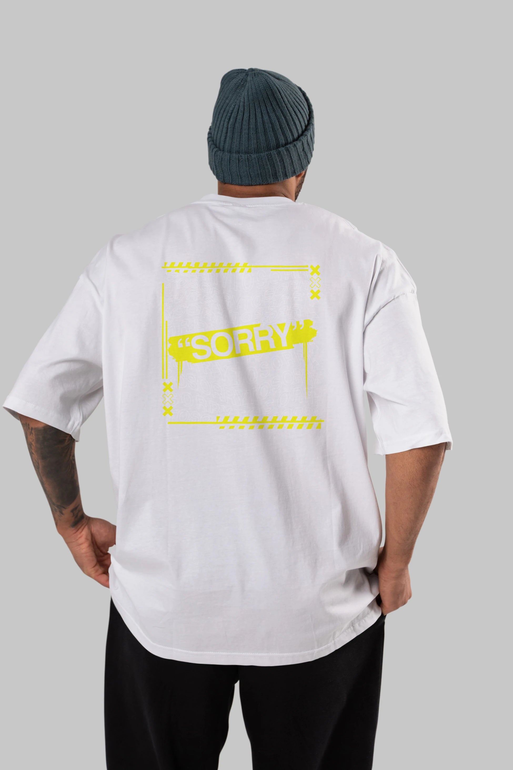 Sorry to Sorry Arka Baskılı Oversize t-shirt Erkek Kadın Unisex