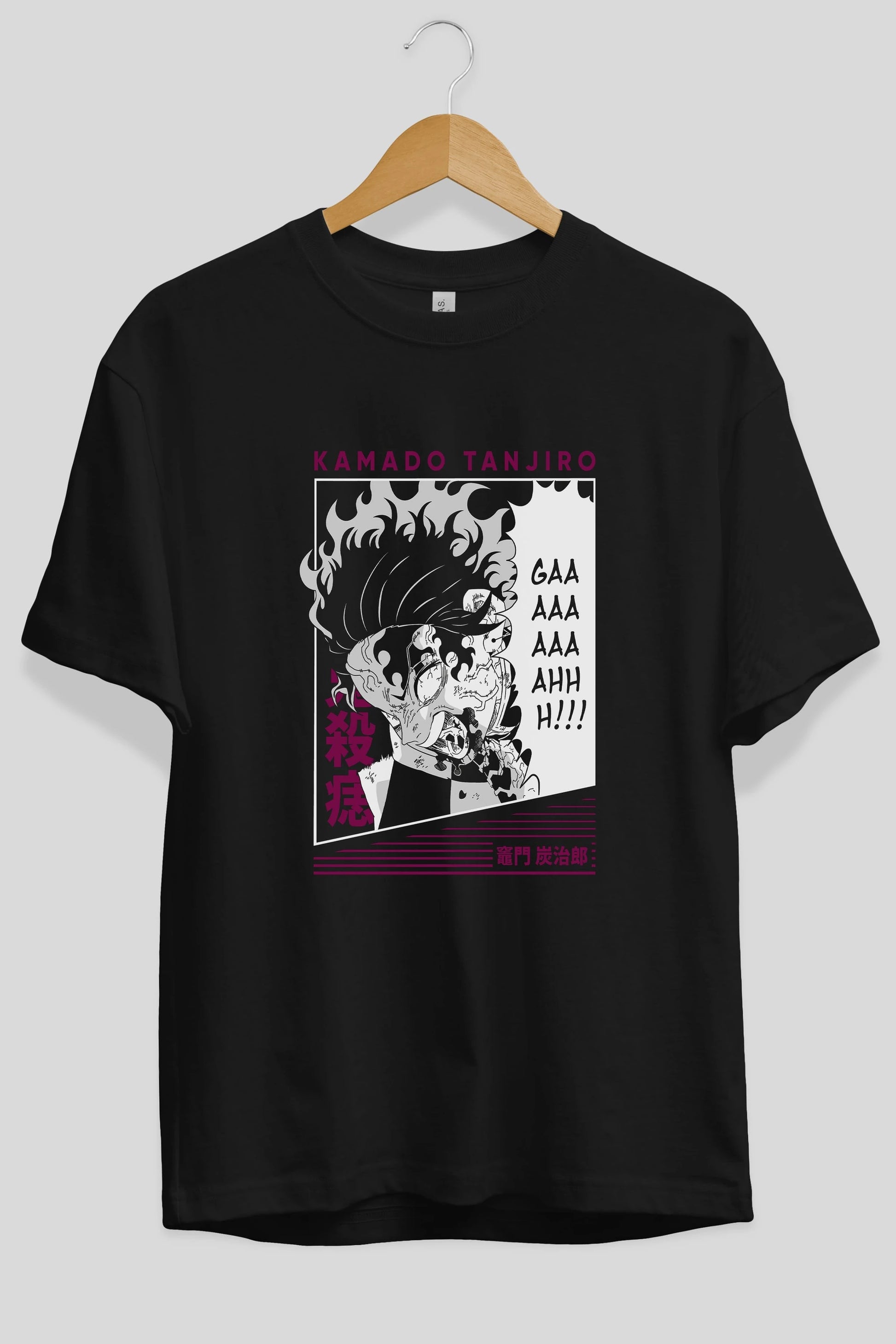 TANJIRO KAMADO 3 Anime Ön Baskılı Oversize t-shirt %100 pamuk Erkek Kadın Unisex