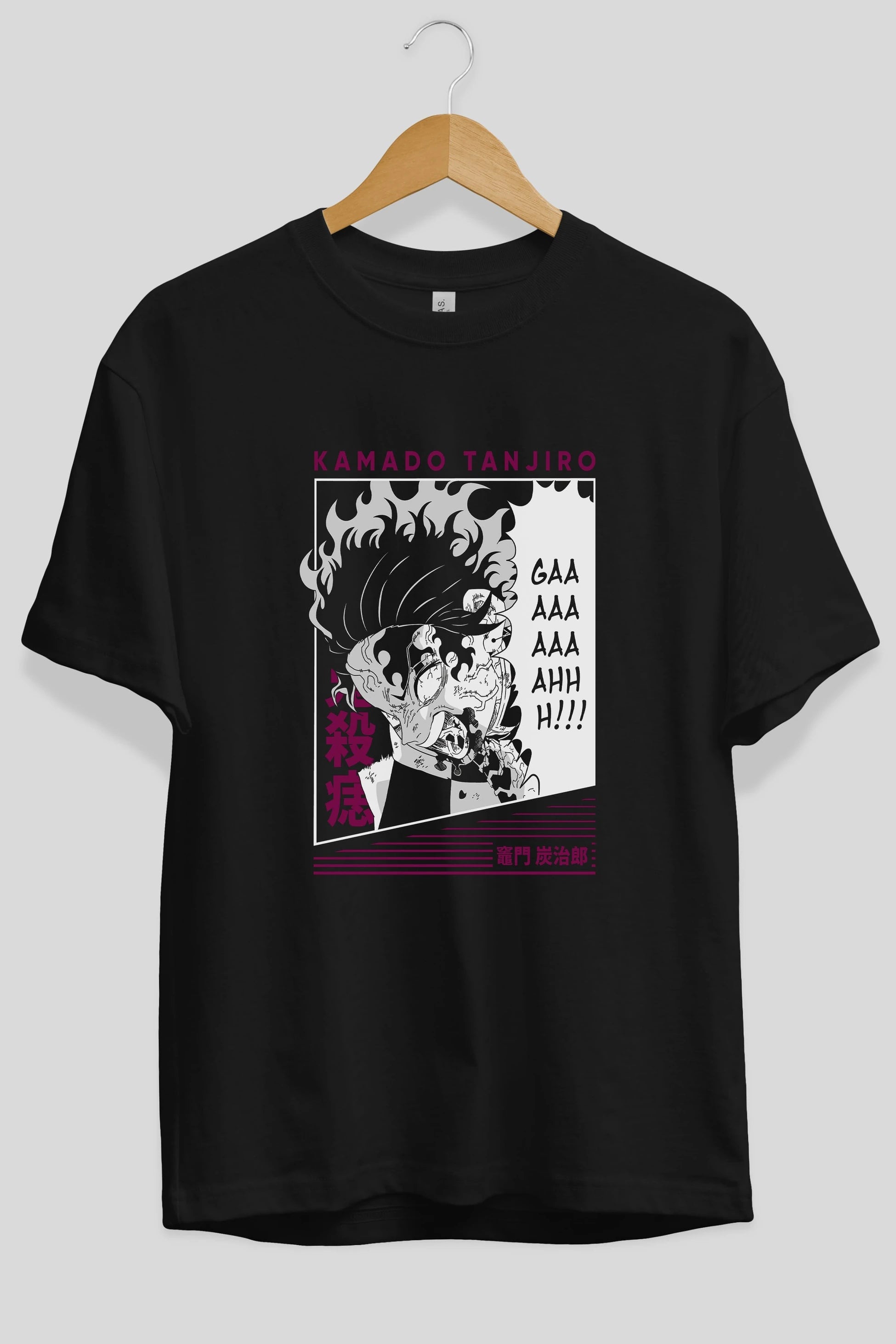 TANJIRO KAMADO 3 Anime Ön Baskılı Oversize t-shirt %100 pamuk Erkek Kadın Unisex