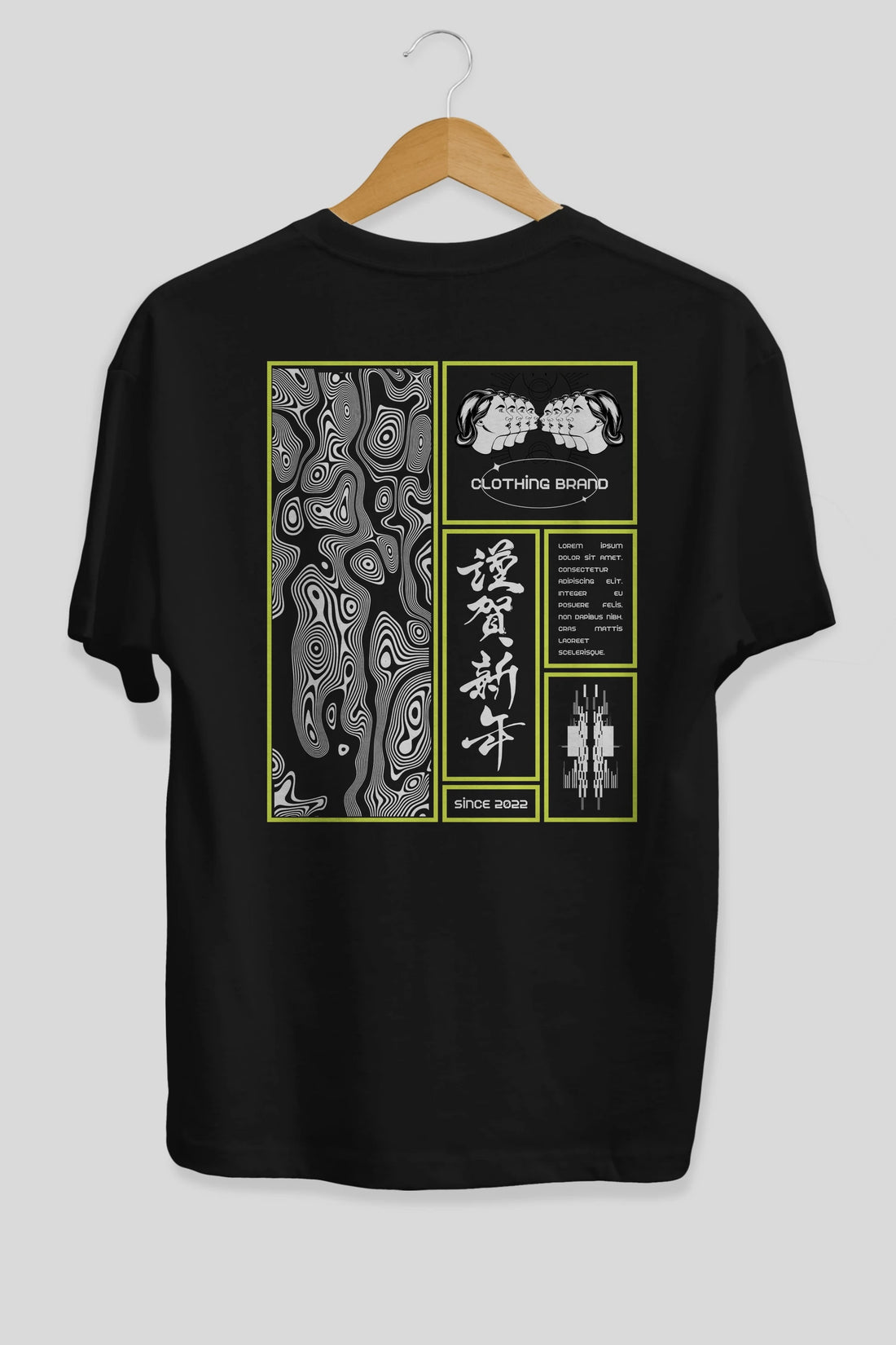 Neon Japanese Streetwear Arka Baskılı Oversize t-shirt Erkek Kadın Unisex