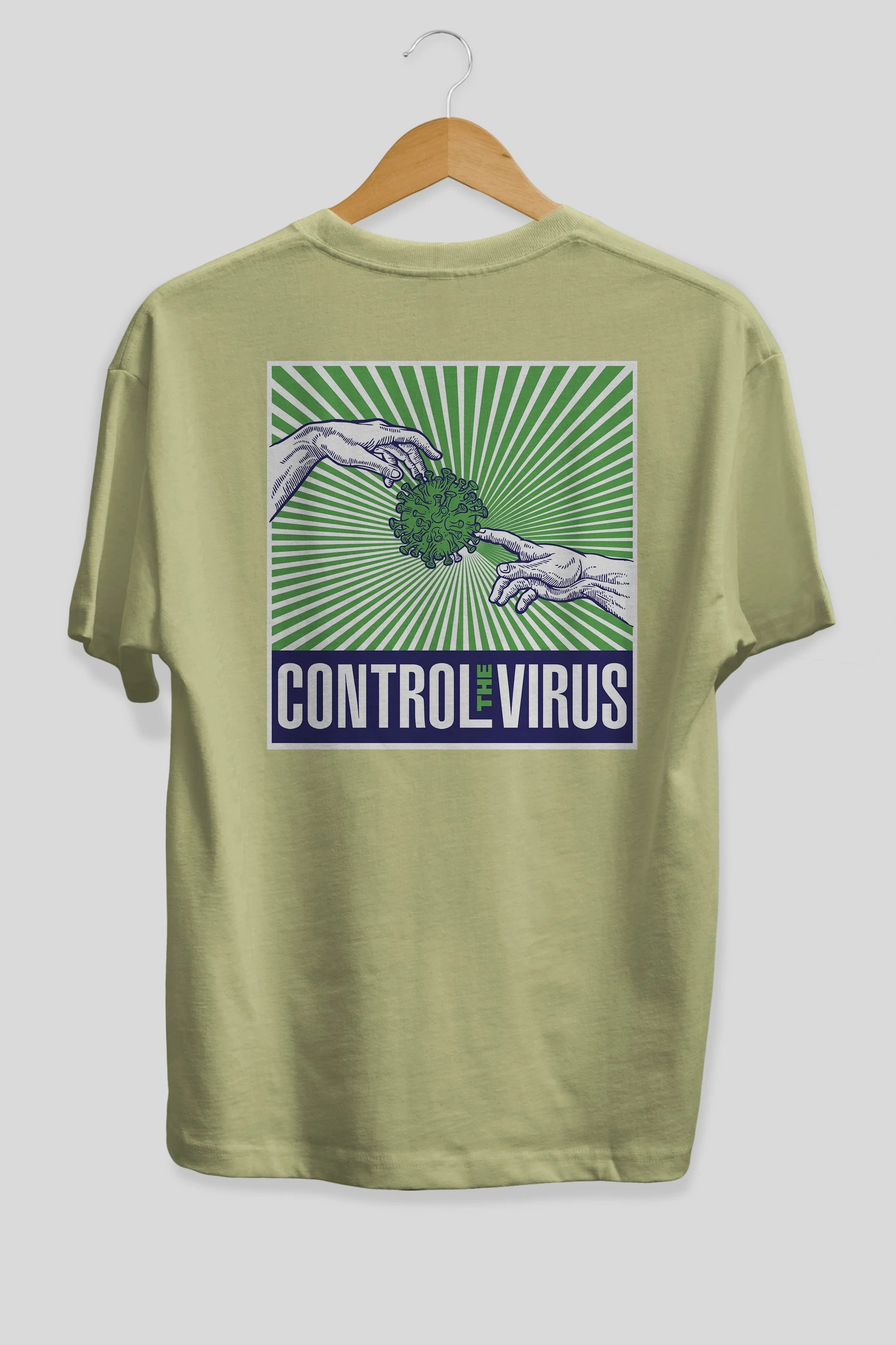 Control The Virus Arka Baskılı Oversize t-shirt Erkek Kadın Unisex