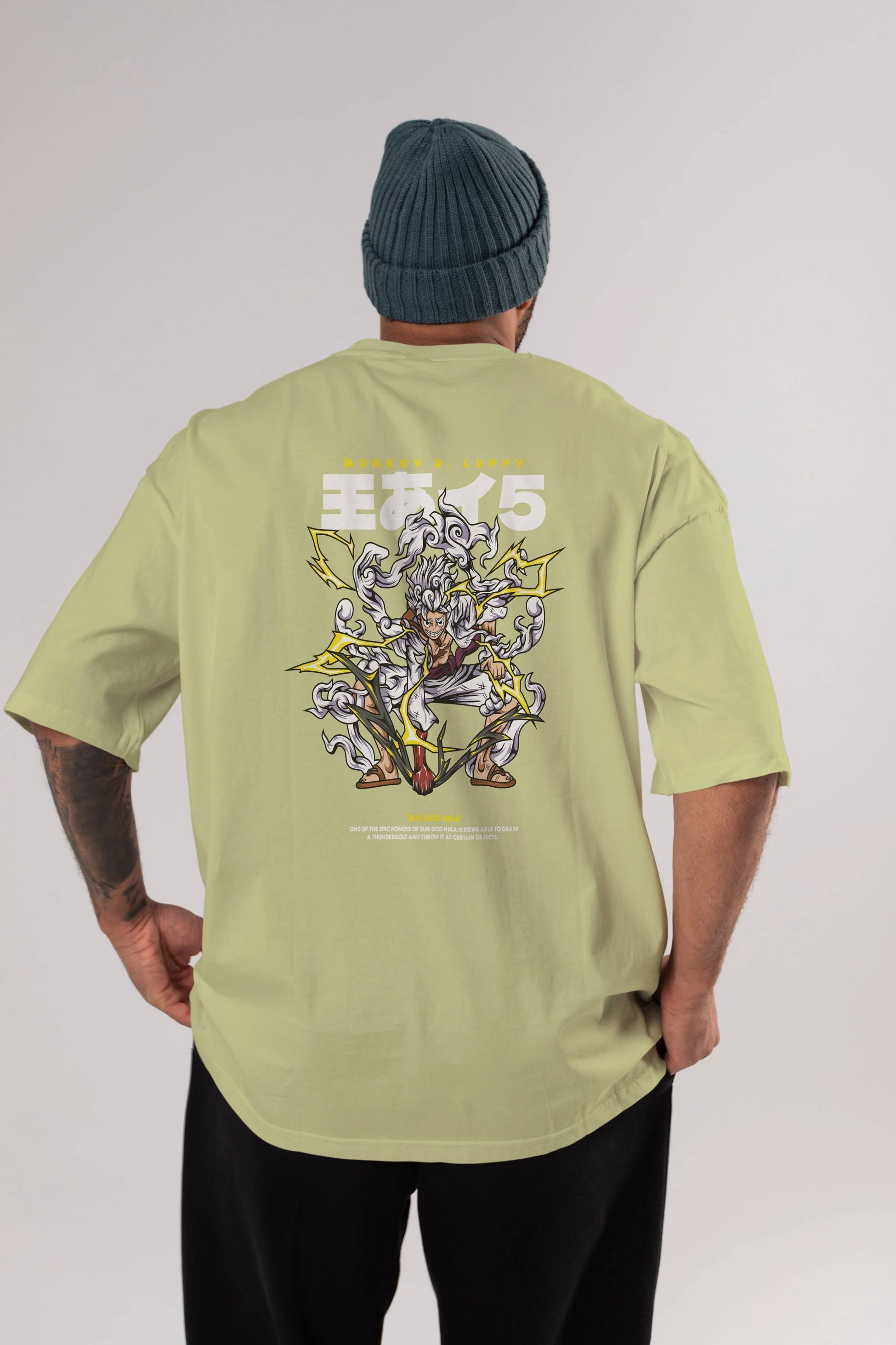 Monkey D. Luffy Anime Arka Baskılı Oversize t-shirt Erkek Kadın Unisex