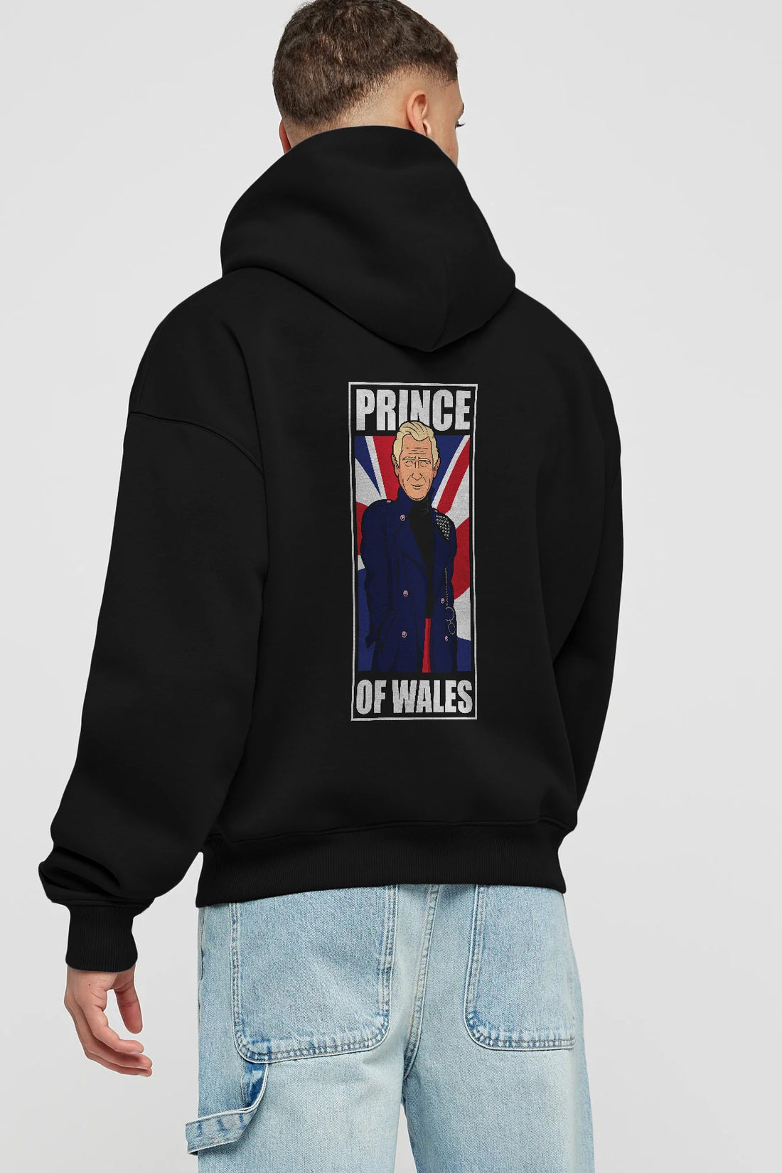 Prince Charles Arka Baskılı Hoodie Oversize Kapüşonlu Sweatshirt Erkek Kadın Unisex