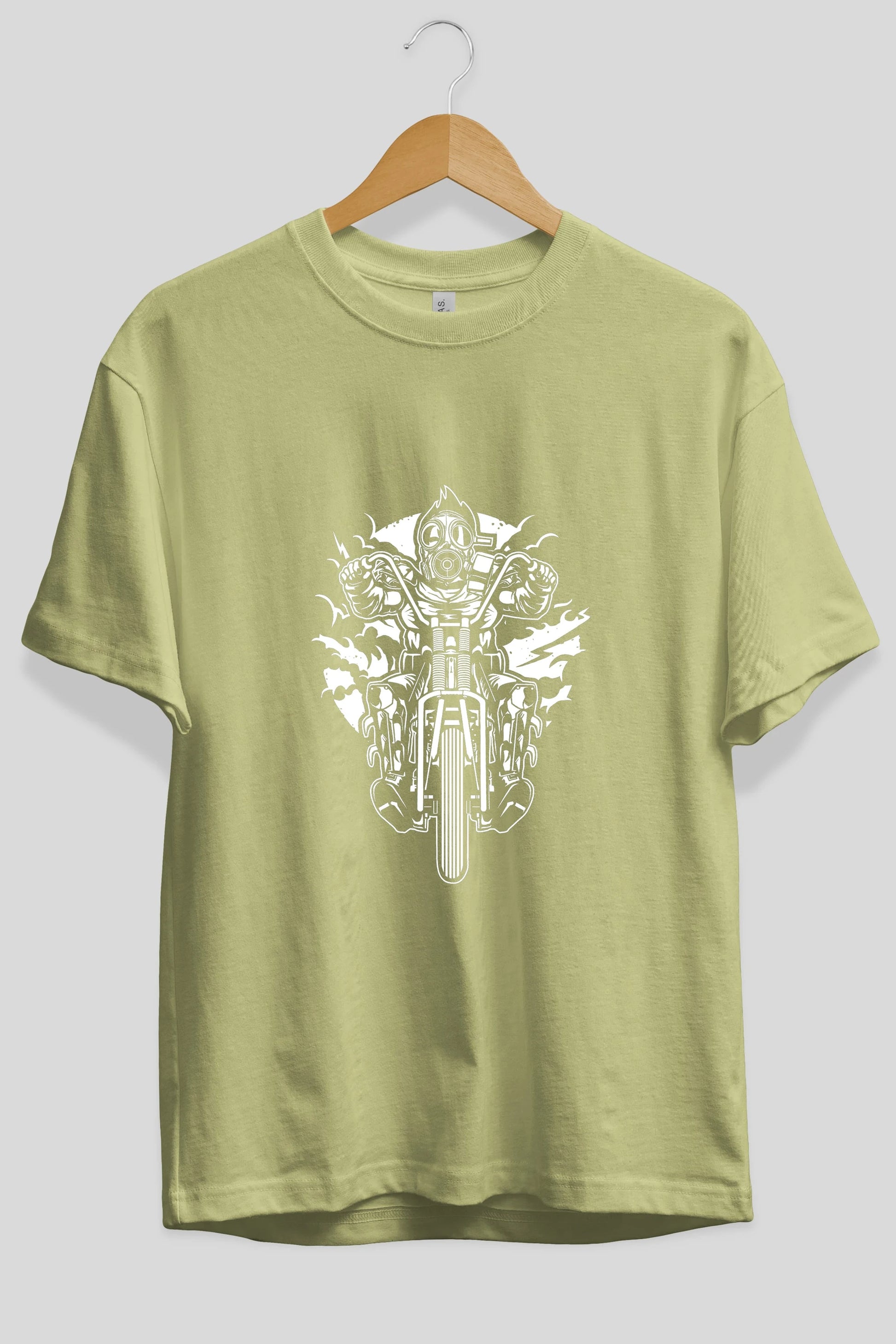 Gasmask Chopper Ön Baskılı Oversize t-shirt Erkek Kadın Unisex %100 Pamuk tişort