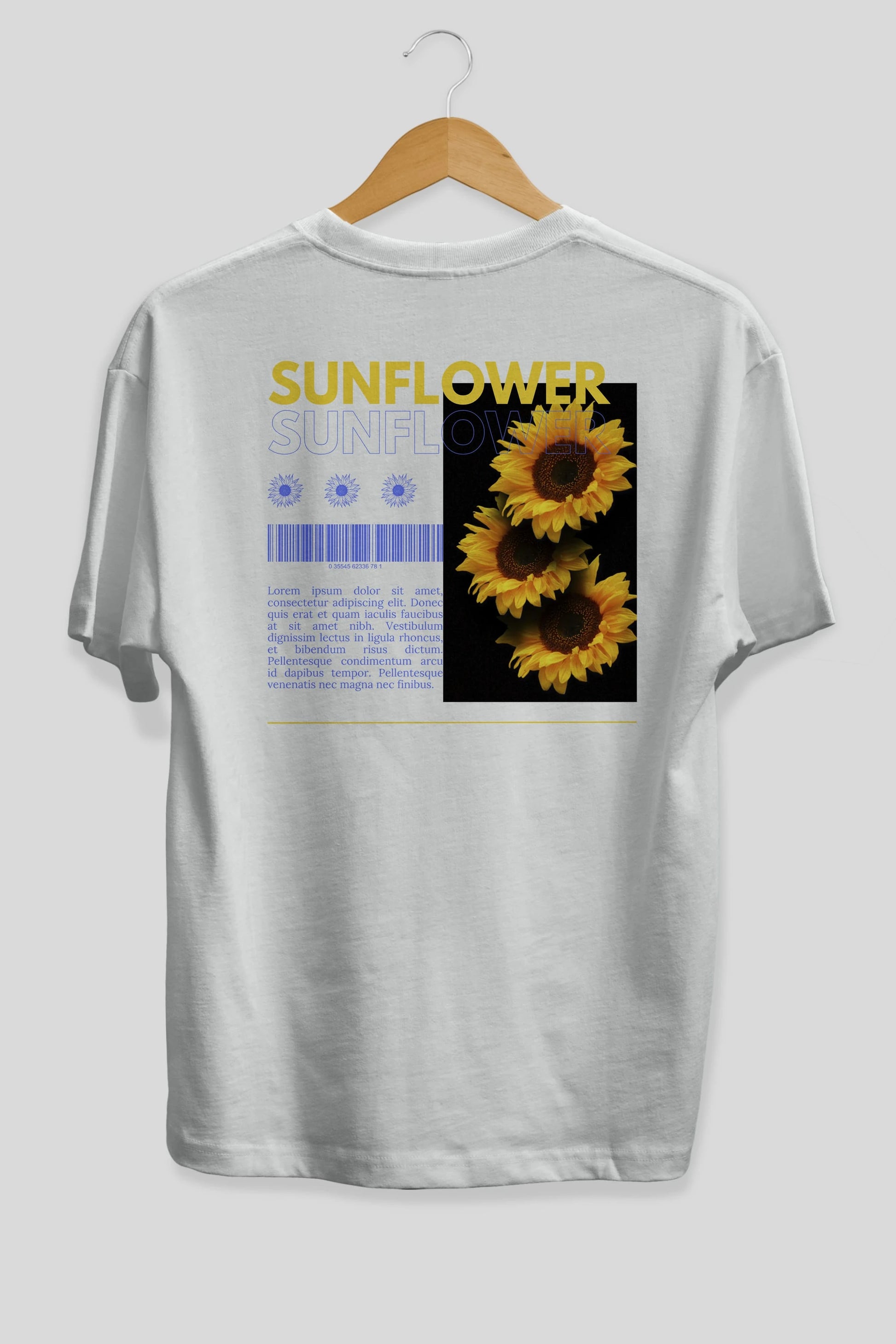 Sunflower Arka Baskılı Oversize t-shirt Erkek Kadın Unisex
