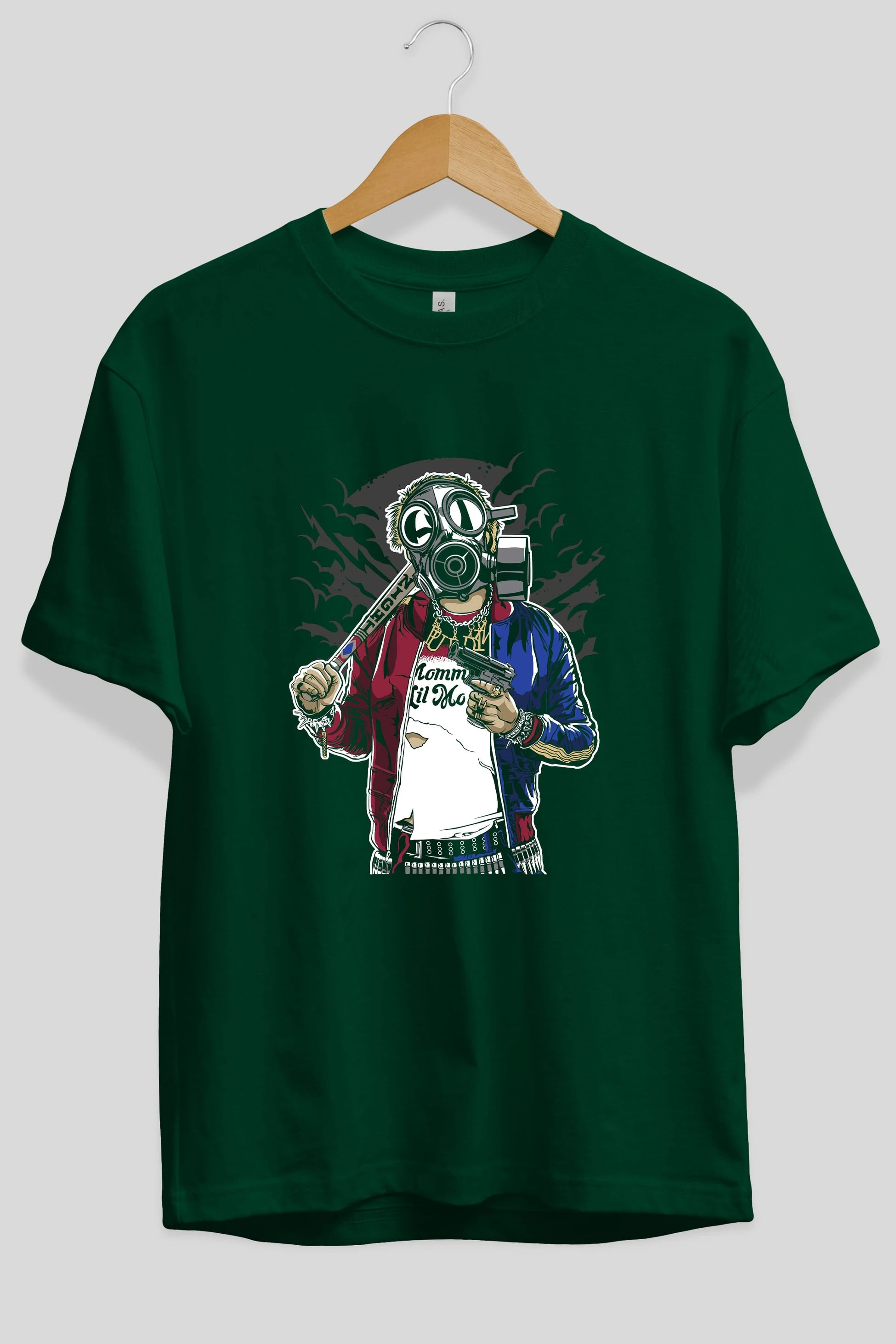 Suicide Gasmask Ön Baskılı Oversize t-shirt Erkek Kadın Unisex %100 Pamuk tişort