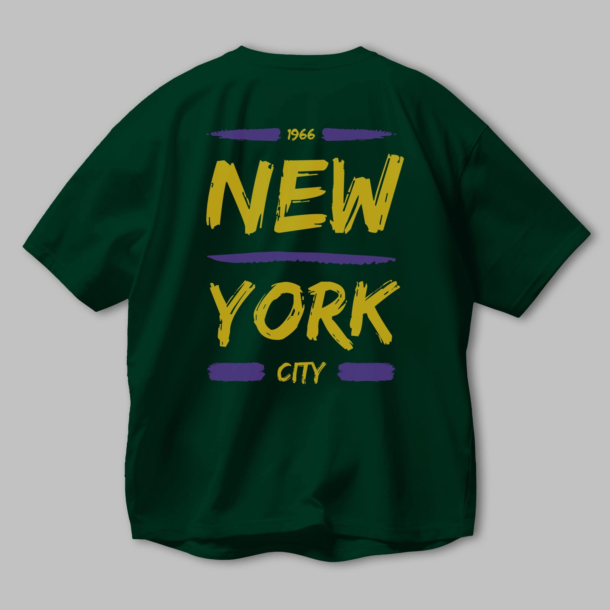 New York City 2 Arka Baskılı Oversize t-shirt Erkek Kadın Unisex