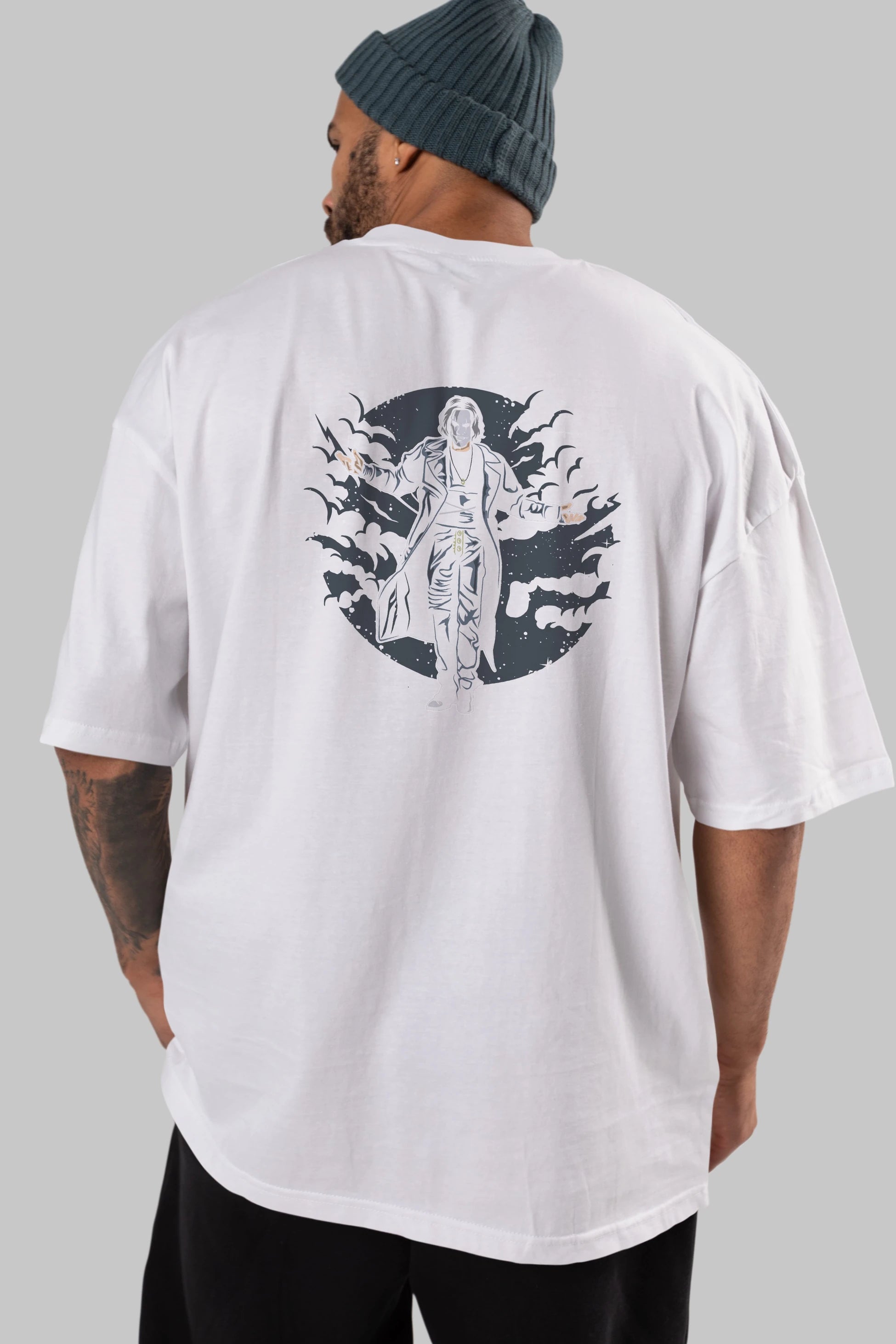 The Crow Arka Baskılı Oversize t-shirt Erkek Kadın Unisex %100 Pamuk