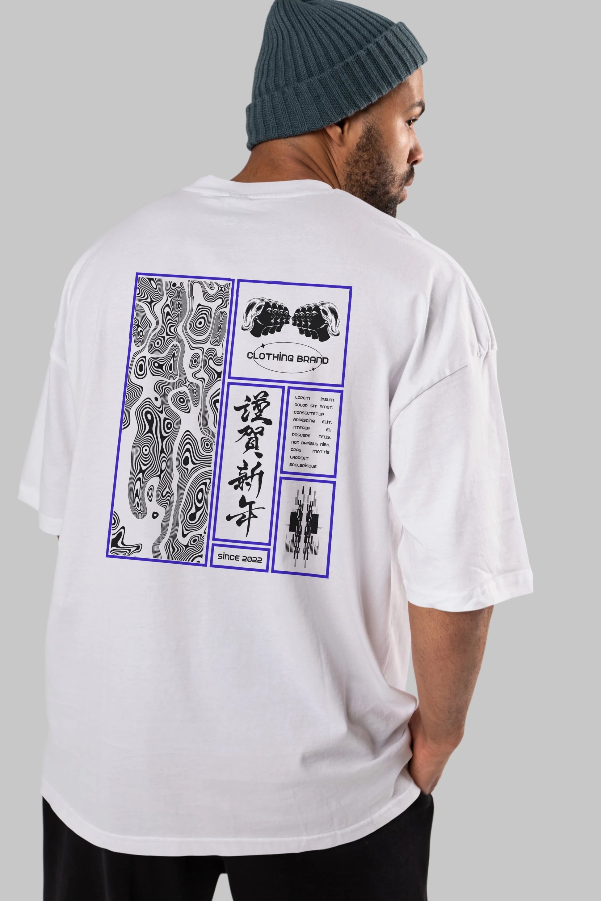 Neon Japanese Streetwear Arka Baskılı Oversize t-shirt Erkek Kadın Unisex