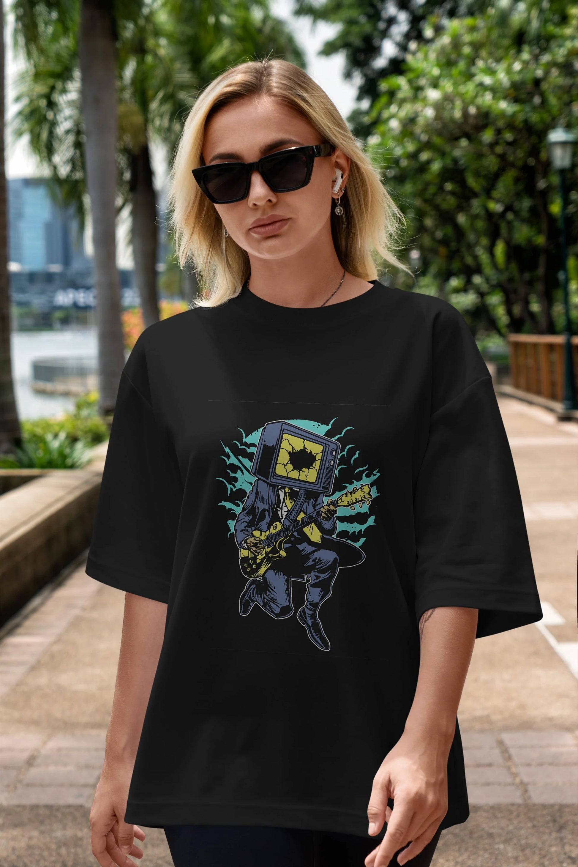 Death Rock Ön Baskılı Oversize t-shirt Erkek Kadın Unisex %100 Pamuk tişort