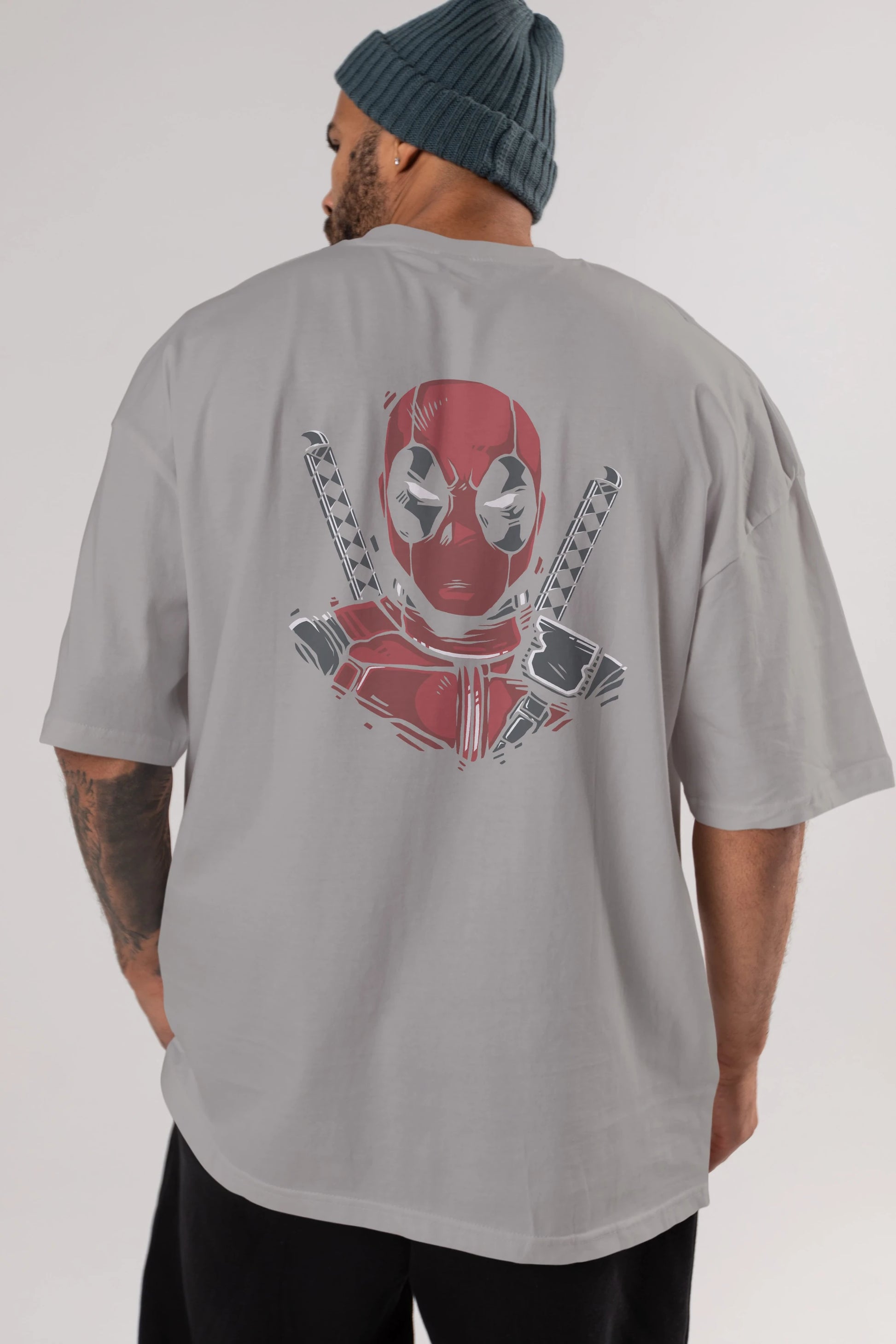 Deadpool (4) Arka Baskılı Oversize t-shirt Erkek Kadın Unisex %100 Pamuk Bisiklet Yaka tişort