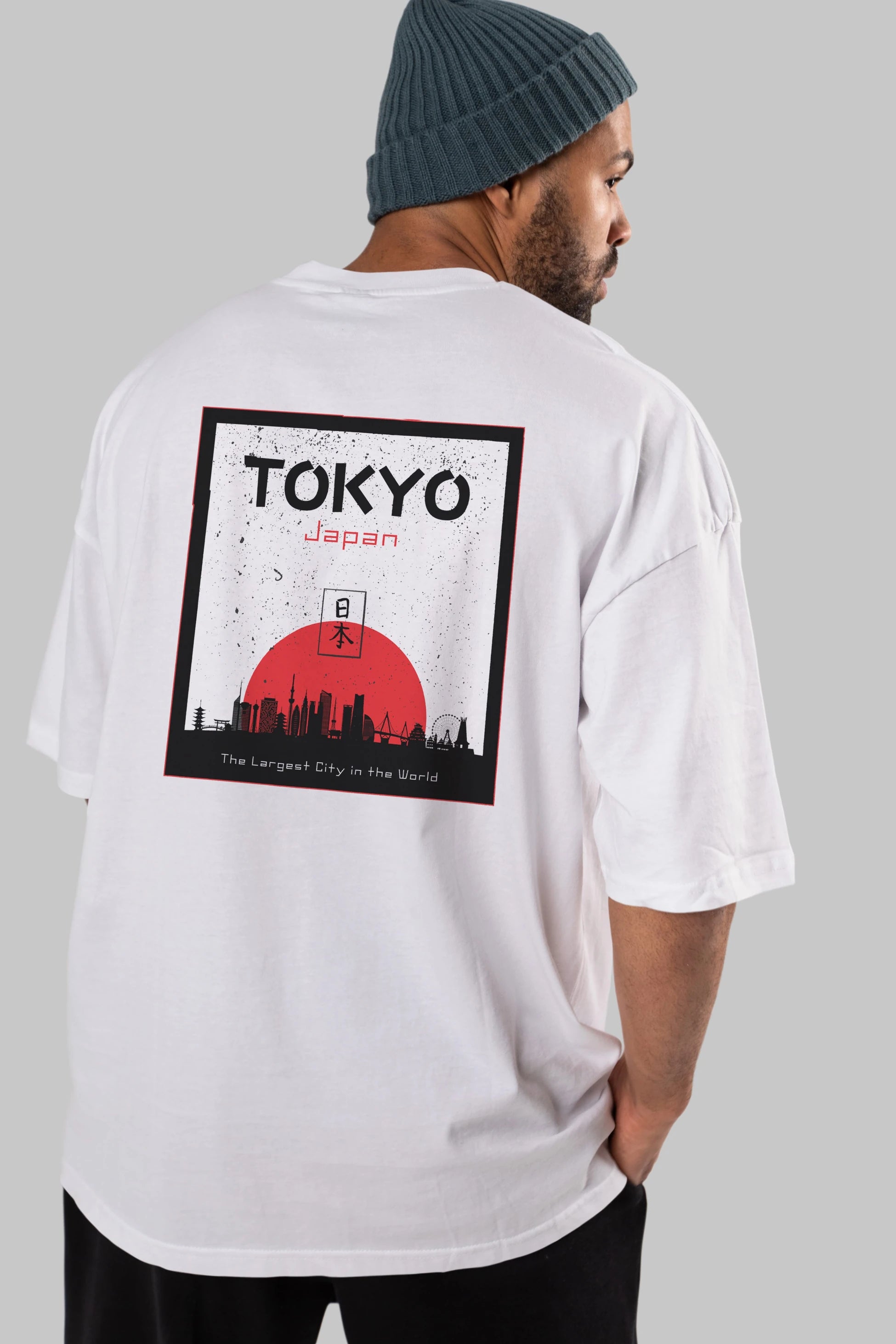 Tokyo Japan Yazılı Arka Baskılı Oversize t-shirt Erkek Kadın Unisex