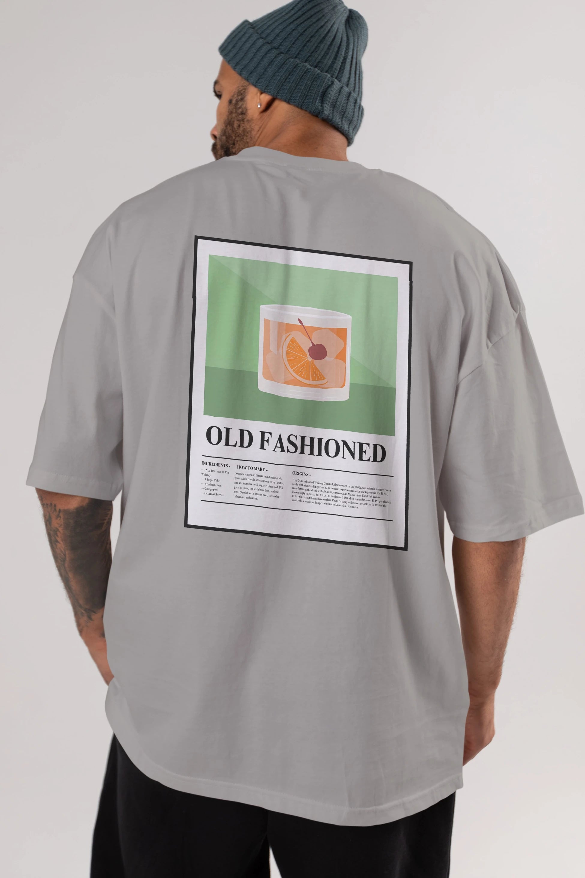 Old Fashioned Arka Baskılı Oversize t-shirt Erkek Kadın Unisex %100 Pamuk Bisiklet Yaka tişort