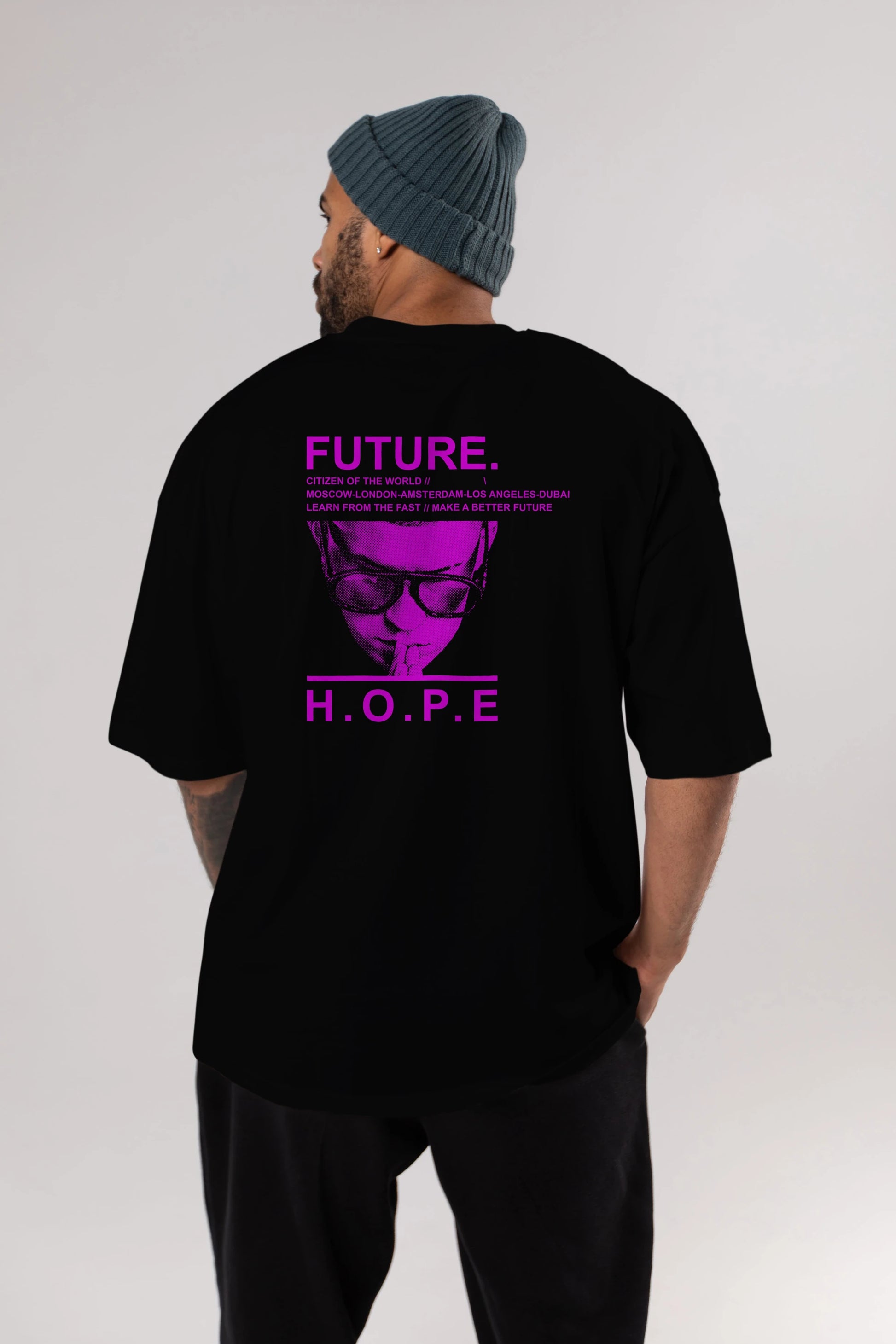 Future Hope Arka Baskılı Oversize t-shirt Erkek Kadın Unisex