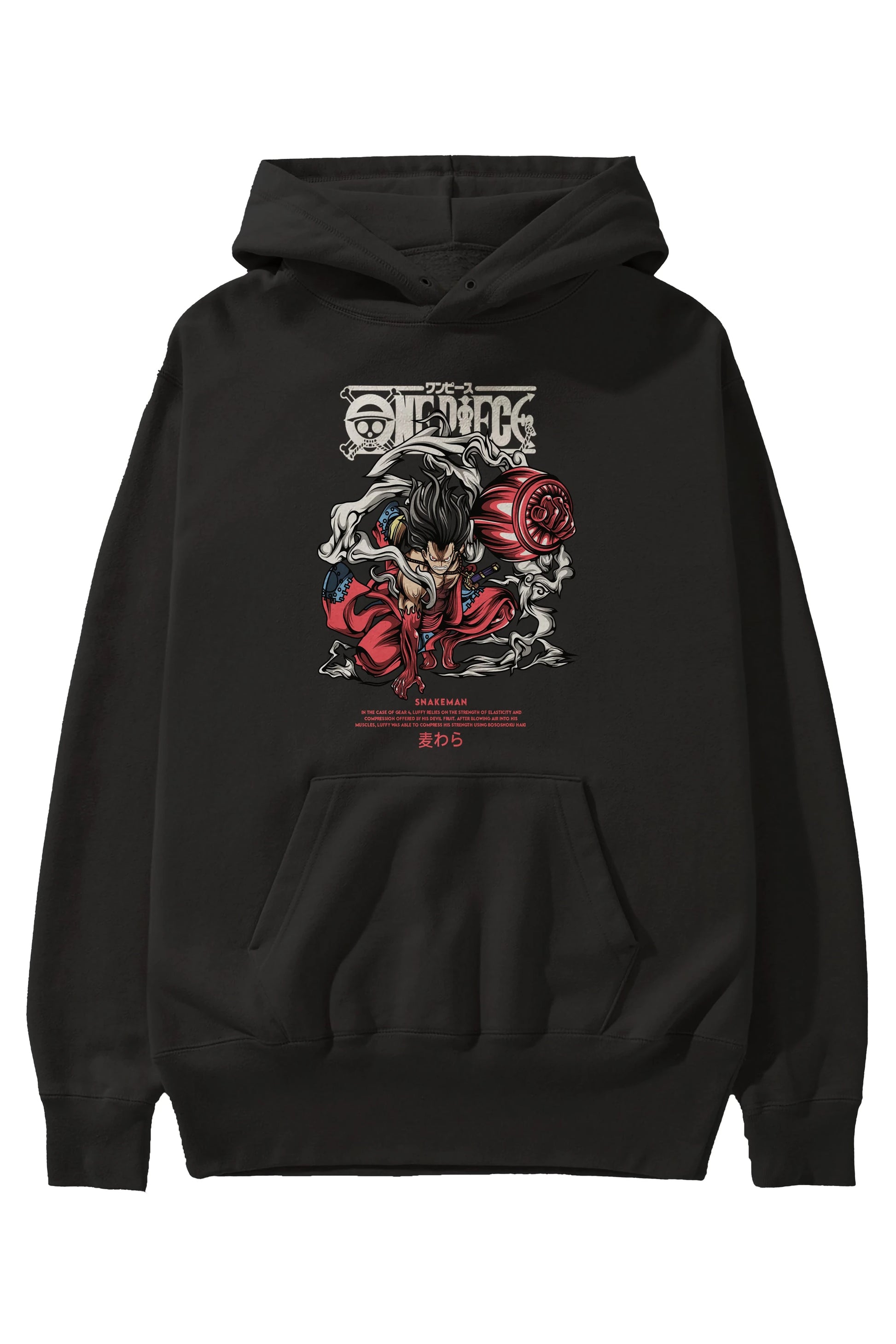 One Piece Snakeman Anime Ön Baskılı Hoodie Oversize Kapüşonlu Sweatshirt Erkek Kadın Unisex
