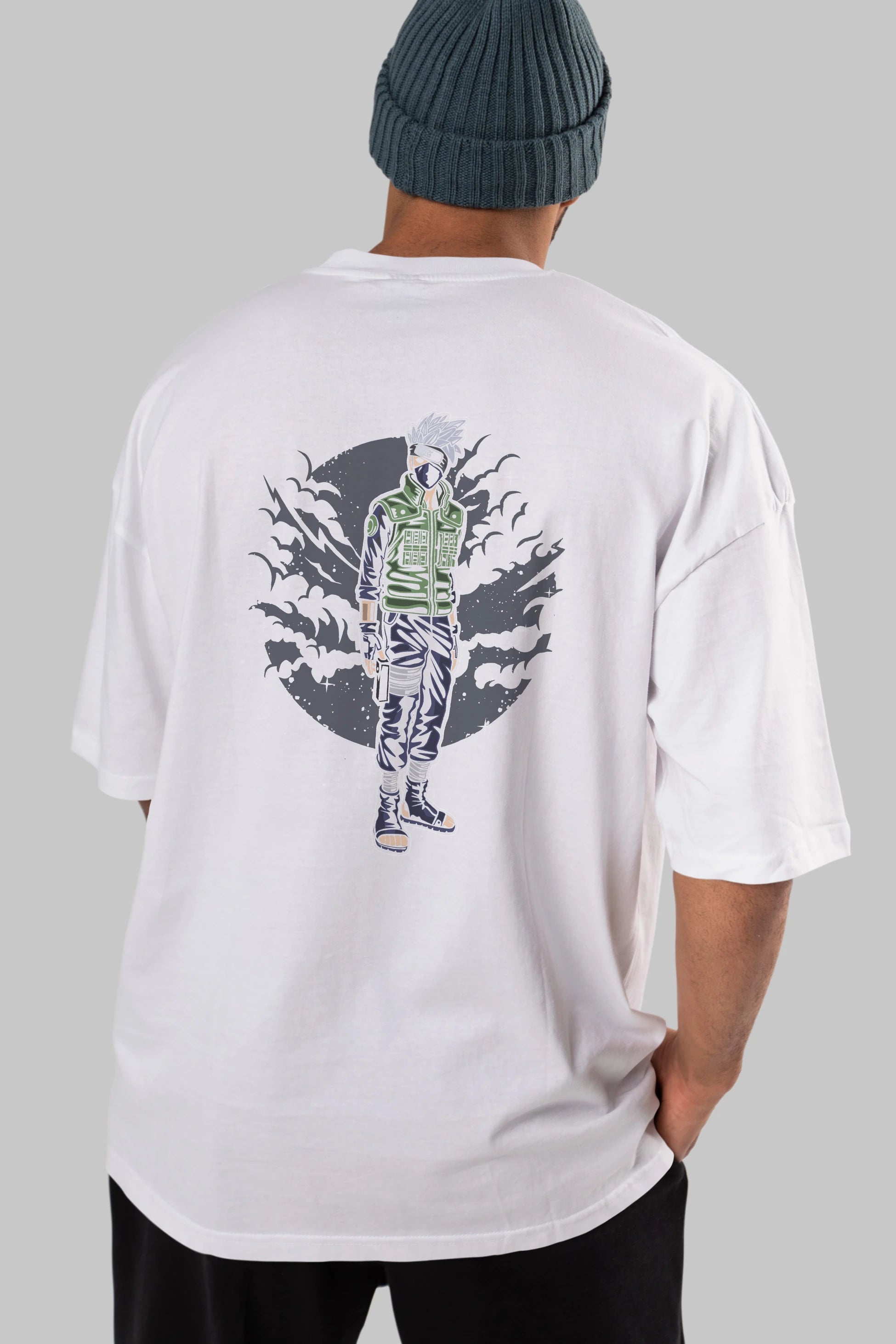 SHINOBI Arka Baskılı Oversize t-shirt Erkek Kadın Unisex %100 Pamuk