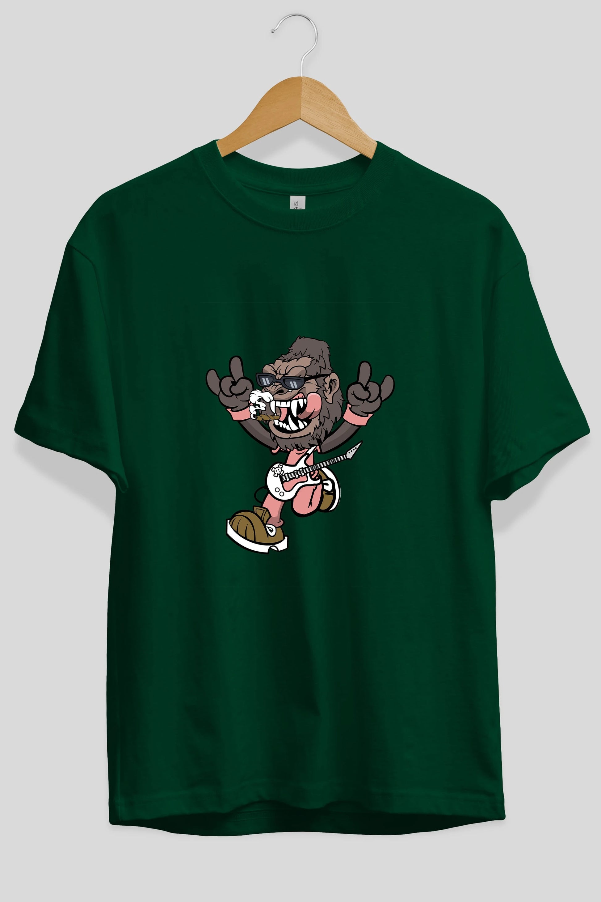 Gorilla Metal Ön Baskılı Oversize t-shirt Erkek Kadın Unisex %100 Pamuk tişort