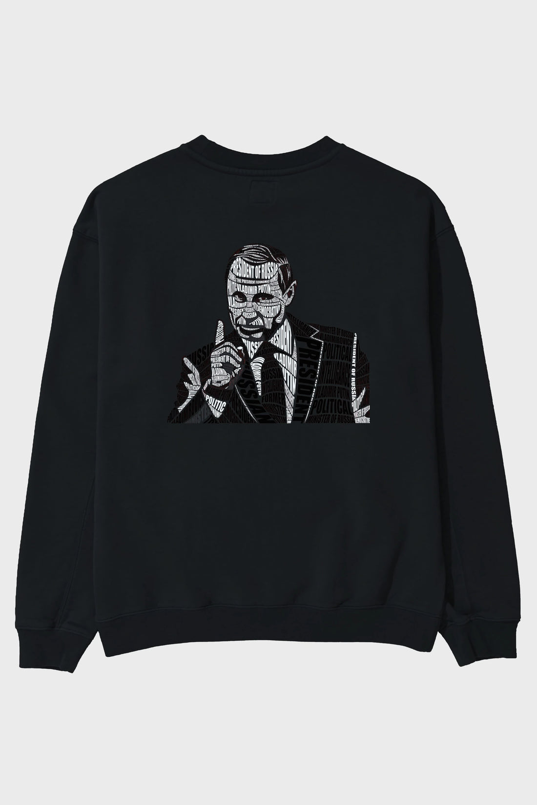 Putin Calligram Arka Baskılı Oversize Sweatshirt Erkek Kadın Unisex