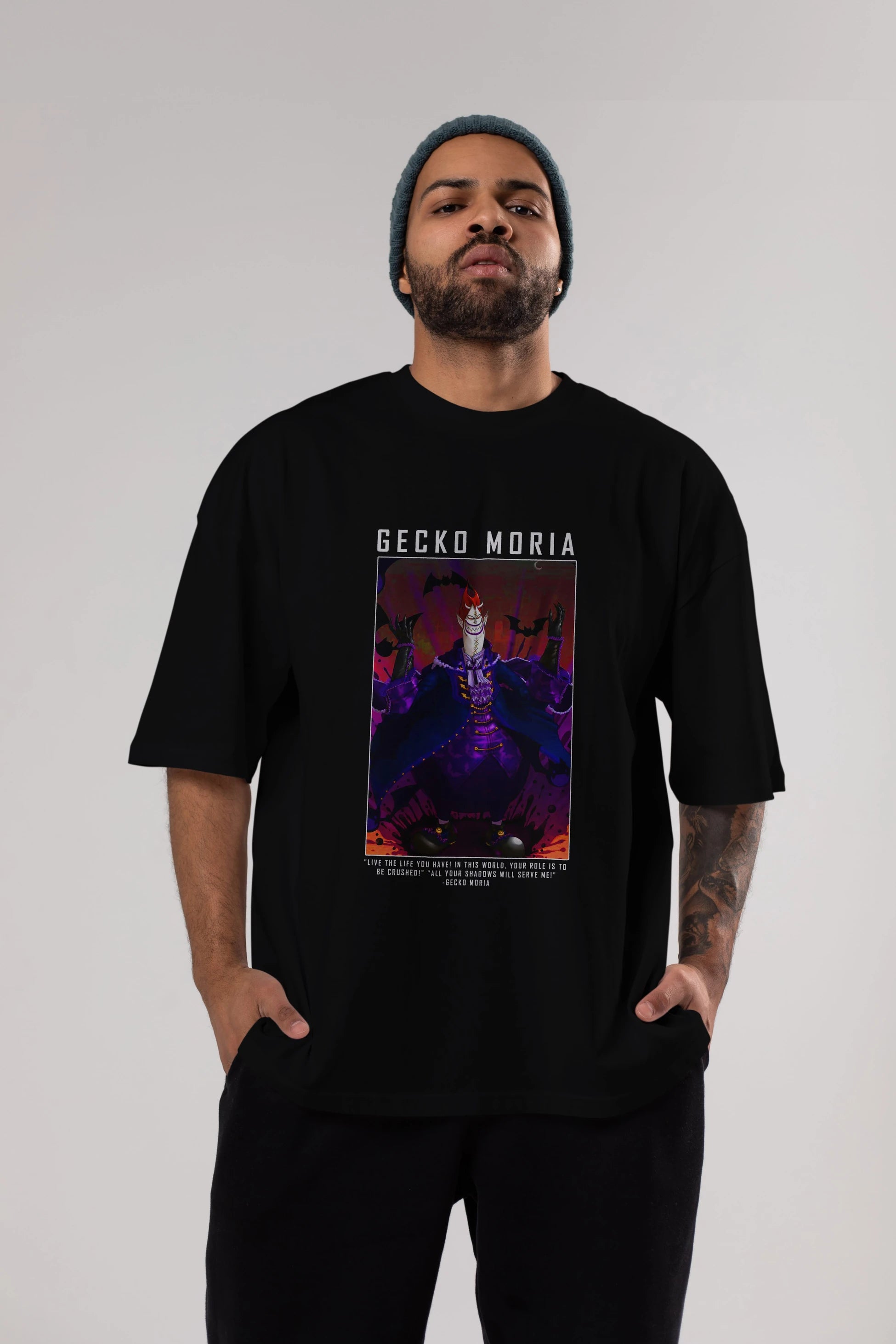 Gecko Moria Anime Ön Baskılı Oversize t-shirt Erkek Kadın Unisex