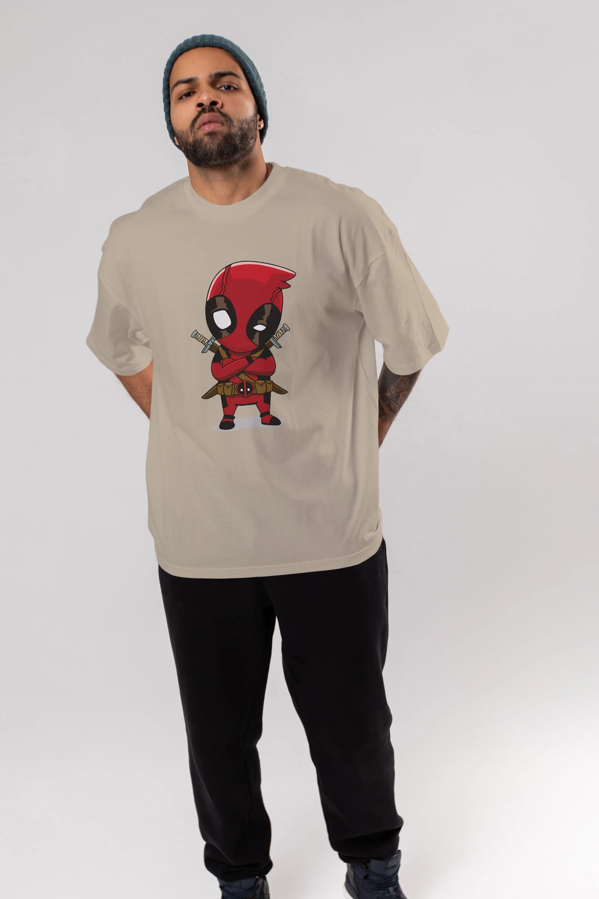 Deadpool (19) Ön Baskılı Oversize t-shirt Erkek Kadın Unisex %100 Pamuk Bisiklet Yaka tişort