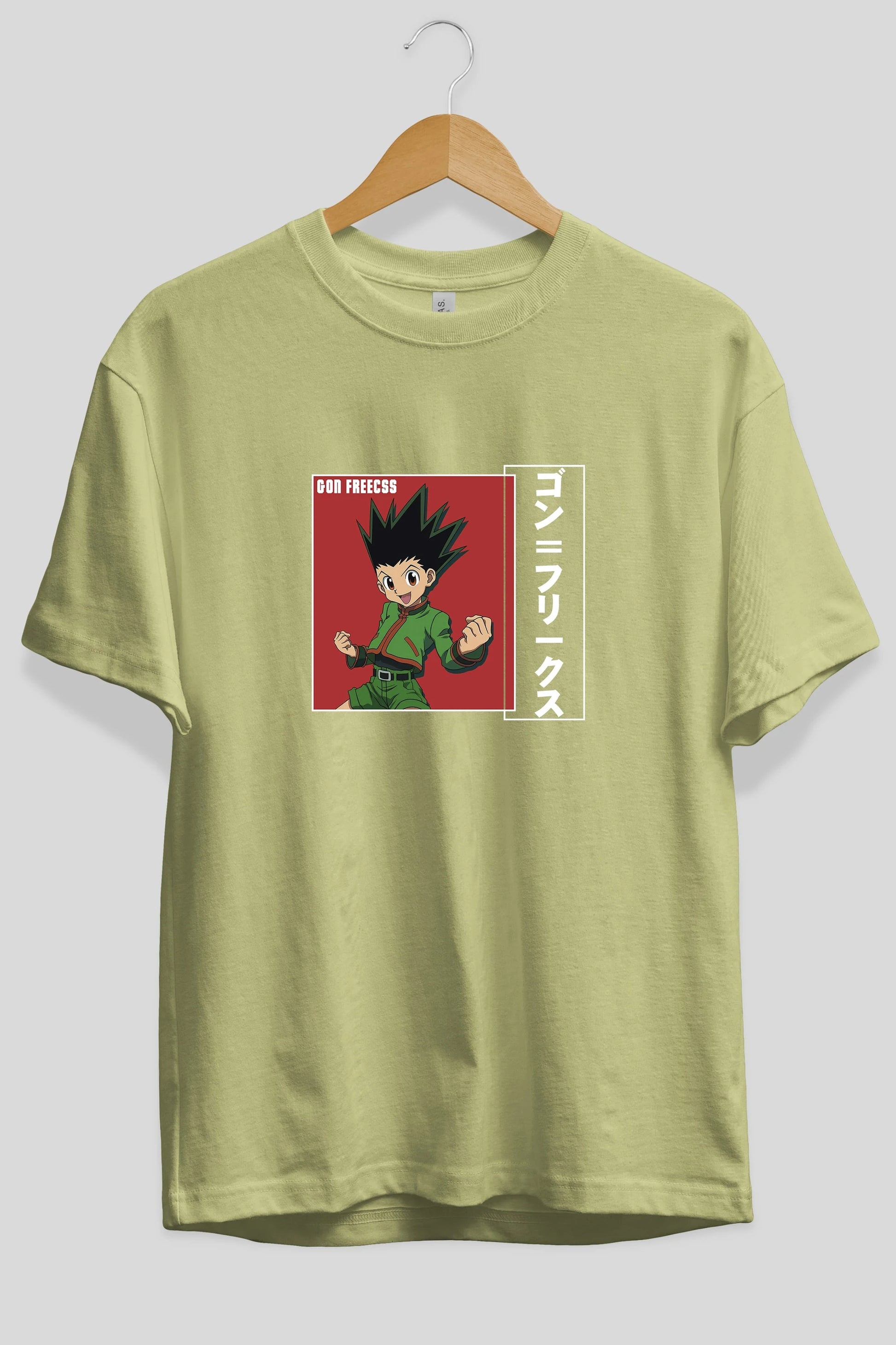 Gon Freecss HUNTER X HUNTER 5 Anime Ön Baskılı Oversize t-shirt %100 pamuk Erkek Kadın Unisex