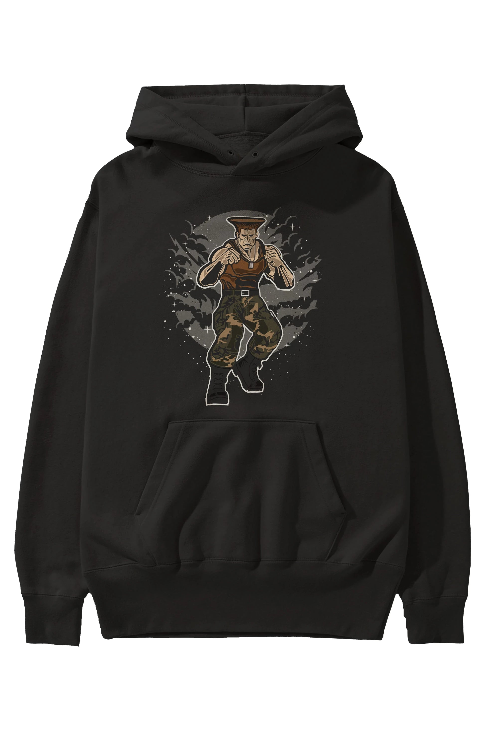 Guile Ön Baskılı Hoodie Oversize Kapüşonlu Sweatshirt Erkek Kadın Unisex