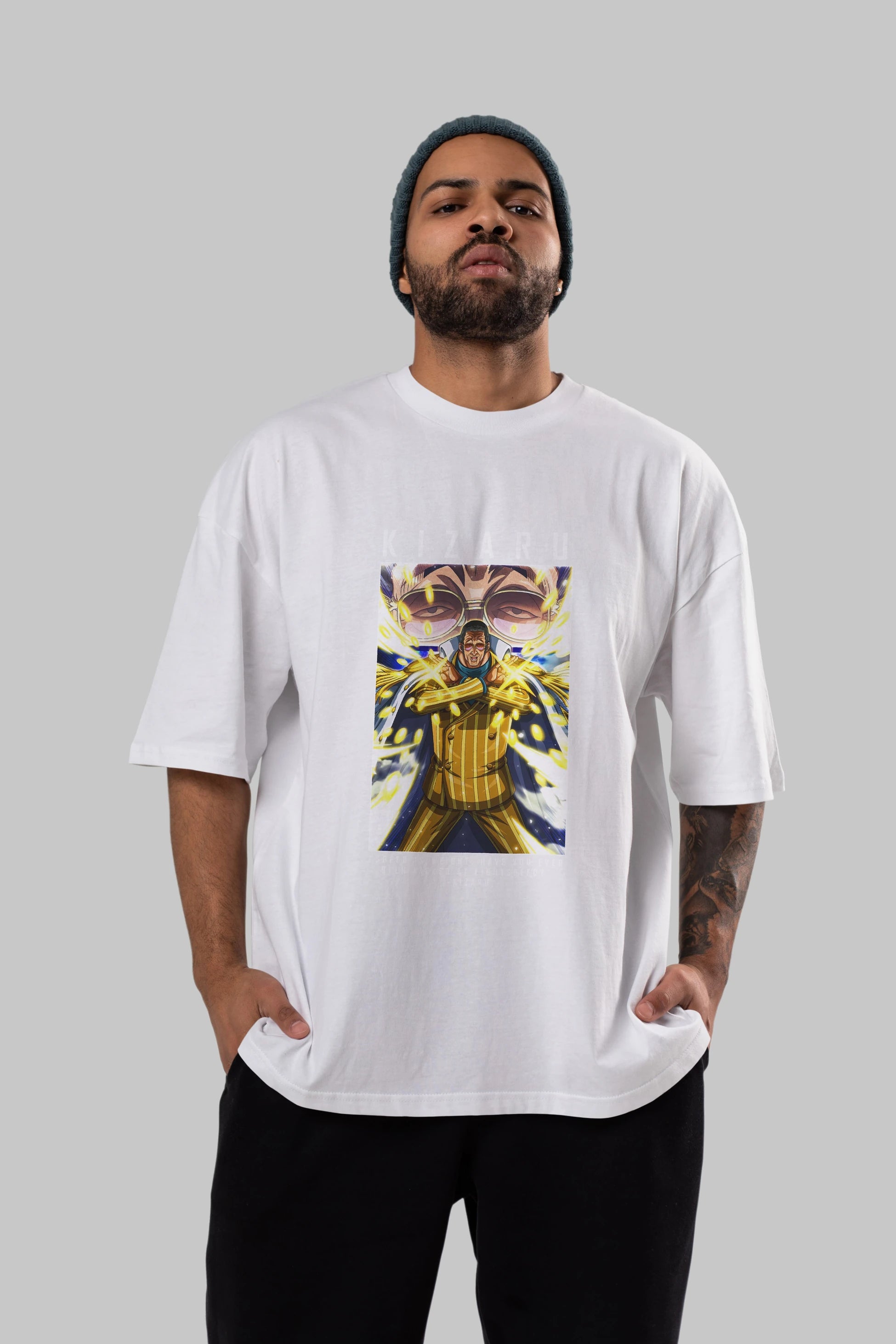 Kizaru Anime Ön Baskılı Oversize t-shirt Erkek Kadın Unisex