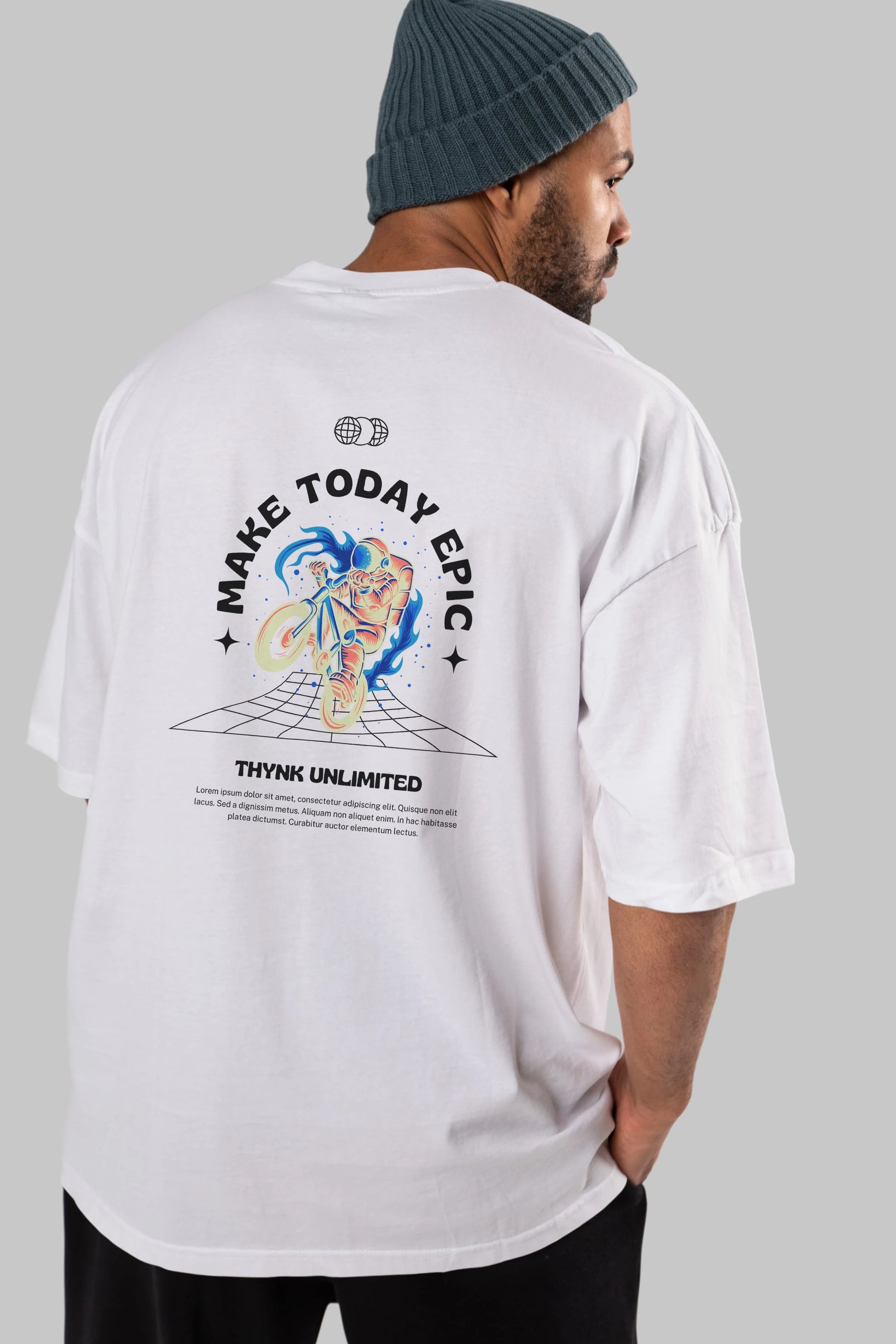 Make Today Epic Arka Baskılı Oversize t-shirt Erkek Kadın Unisex