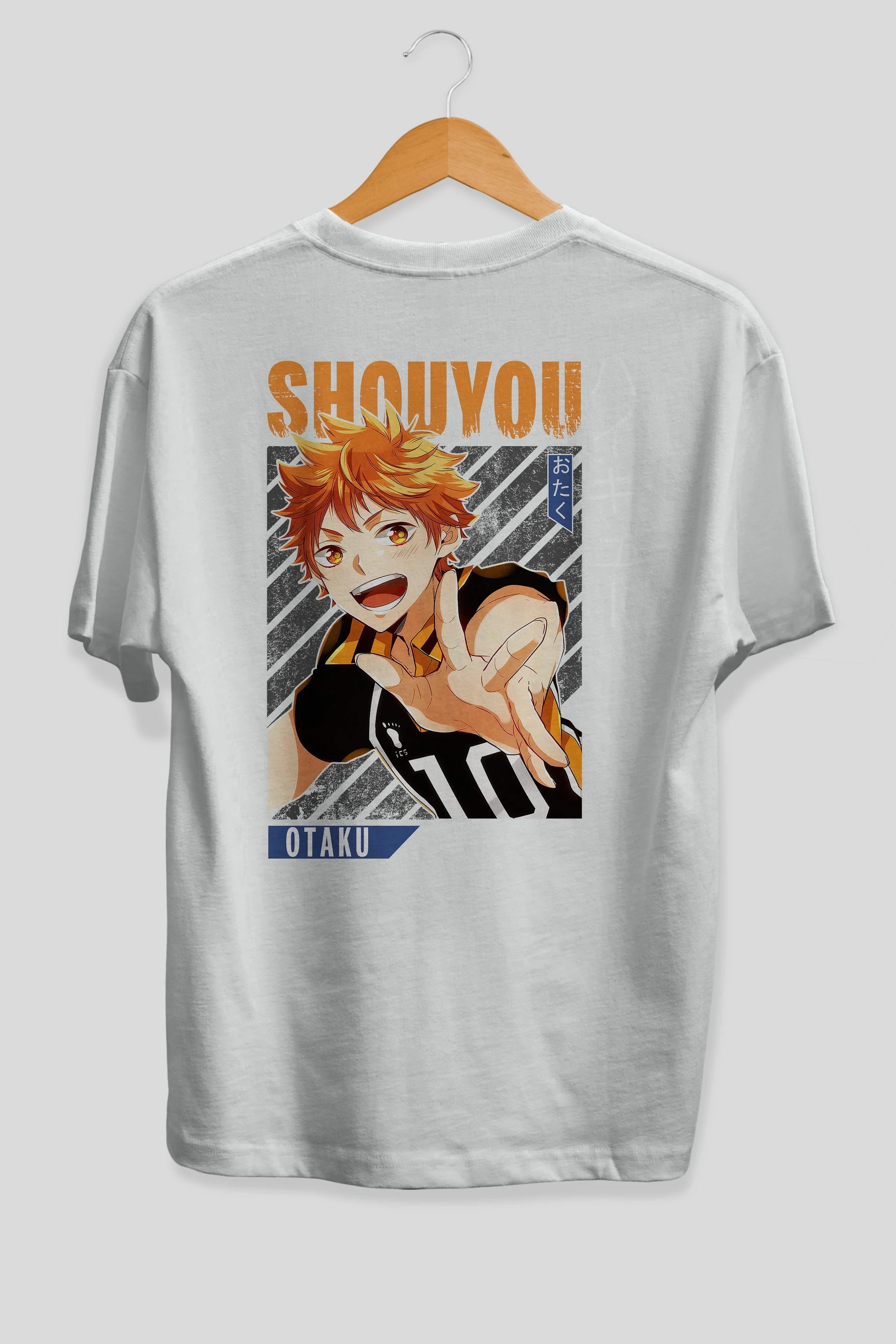 Shouyou Hinata 9 Anime Arka Baskılı Oversize t-shirt Erkek Kadın Unisex