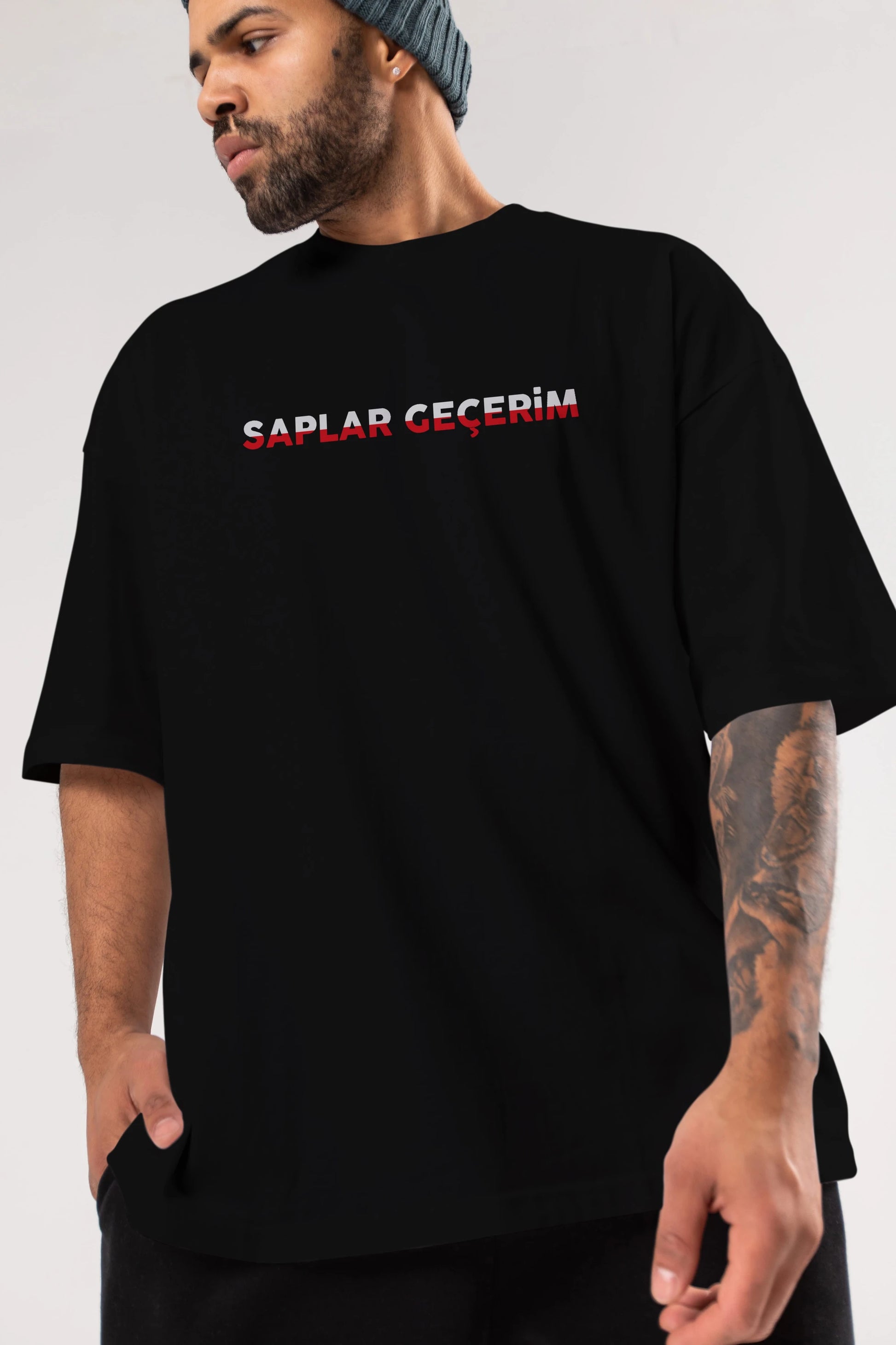 Saplar Geçerim Ön Baskılı Oversize t-shirt %100 pamuk Erkek Kadın Unisex