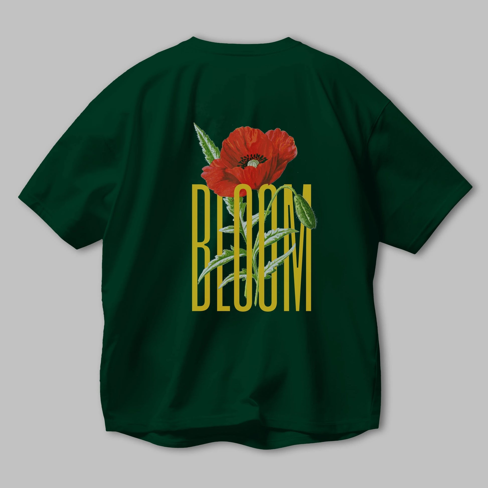 Bloom Flower Arka Baskılı Oversize t-shirt Erkek Kadın Unisex