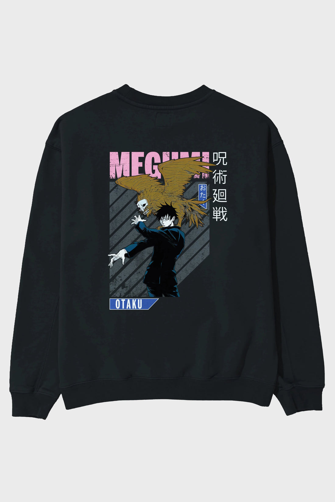 Megumi Fushiguro 2 Anime Arka Baskılı Oversize Sweatshirt Erkek Kadın Unisex