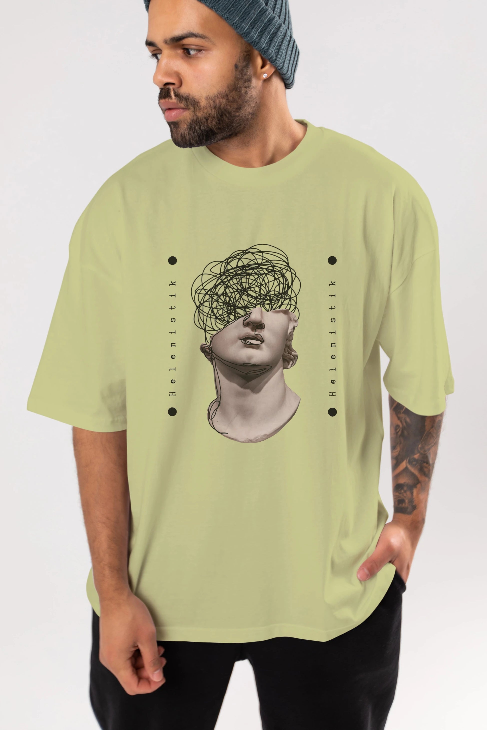 Heykel 2 Ön Baskılı Oversize t-shirt Erkek Kadın Unisex