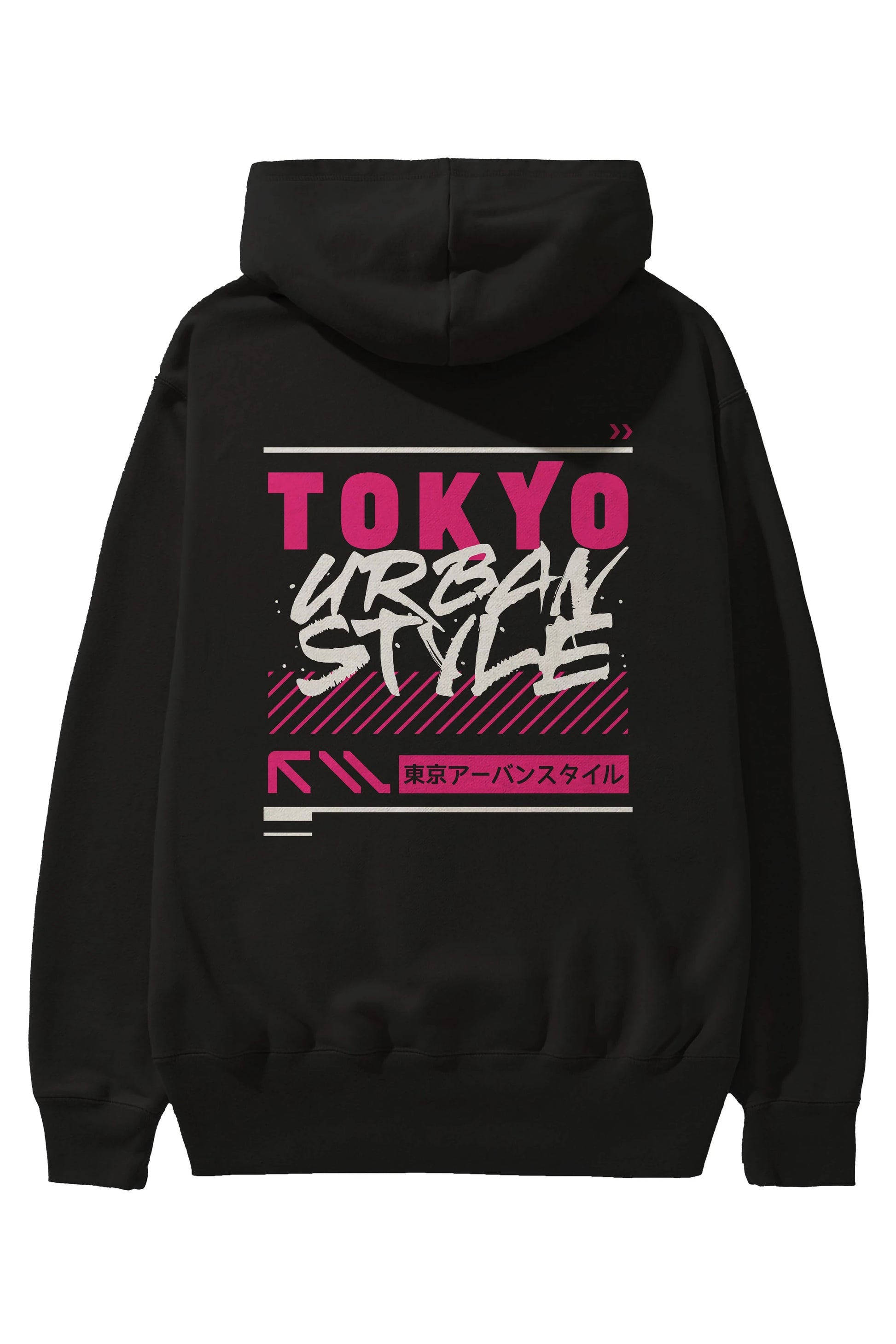 Tokyo Urban Style Arka Baskılı Hoodie Oversize Kapüşonlu Sweatshirt Erkek Kadın Unisex