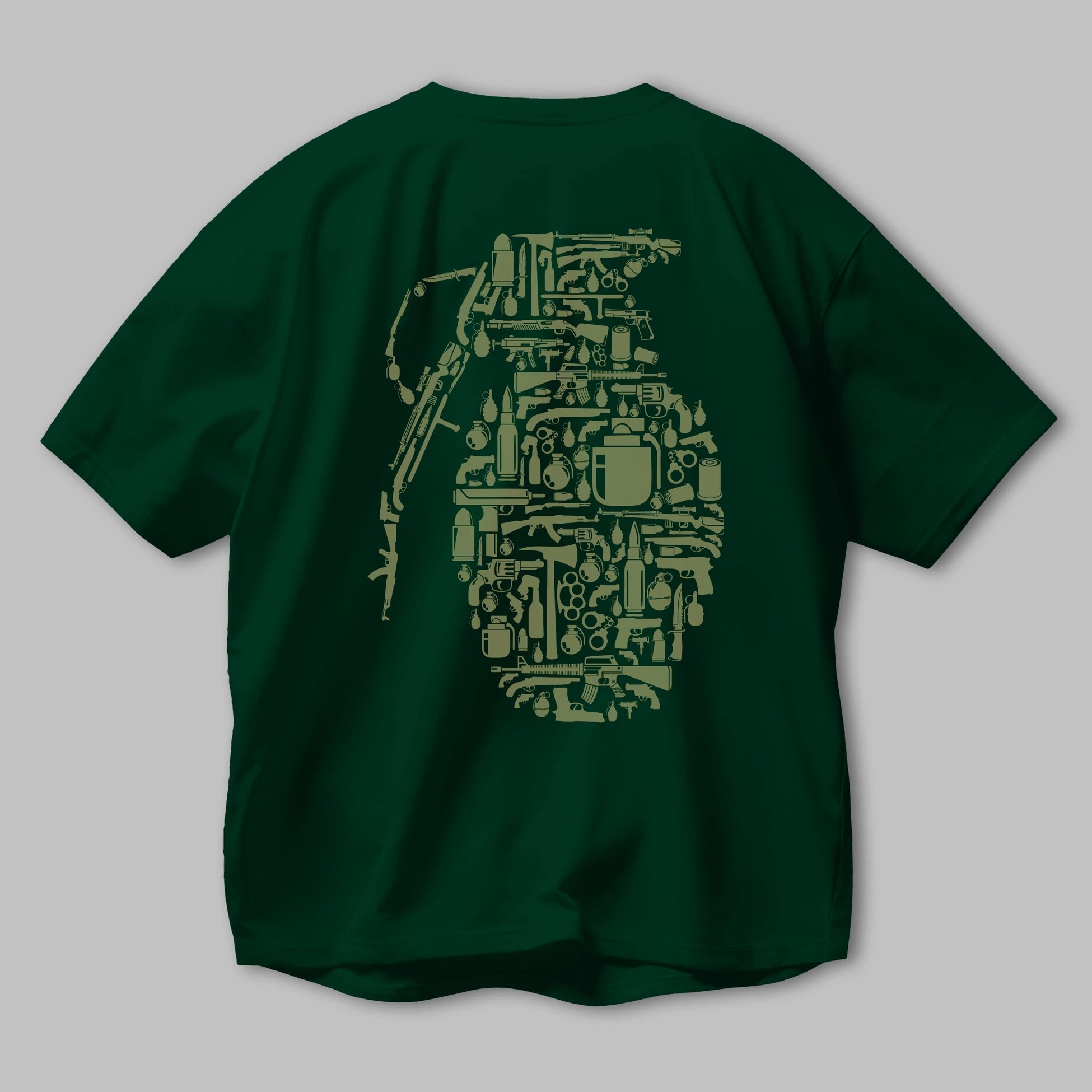 Grenade Arka Baskılı Oversize t-shirt %100 pamuk Erkek Kadın Unisex