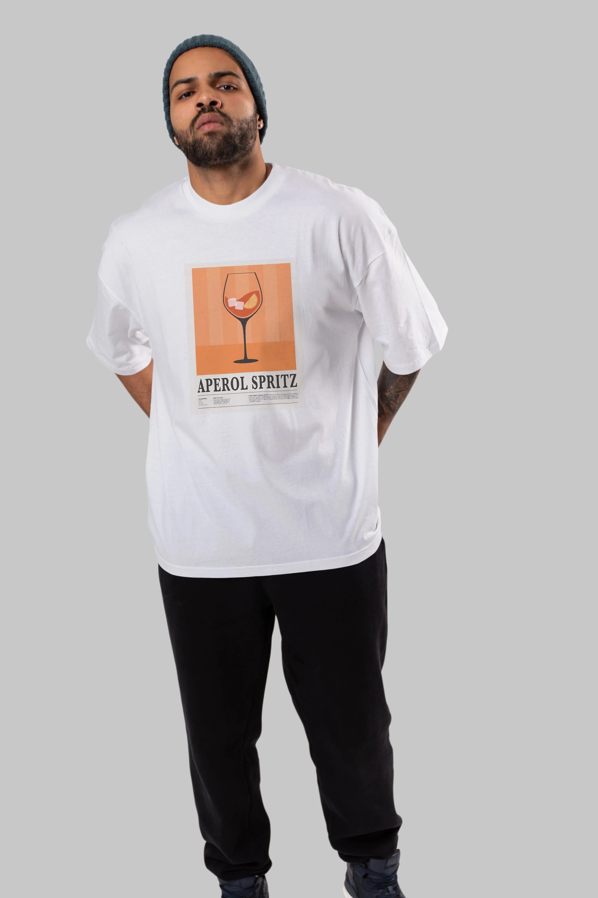 Aperol Spritz 8 Ön Baskılı Oversize t-shirt Erkek Kadın Unisex %100 Pamuk Bisiklet Yaka tişort