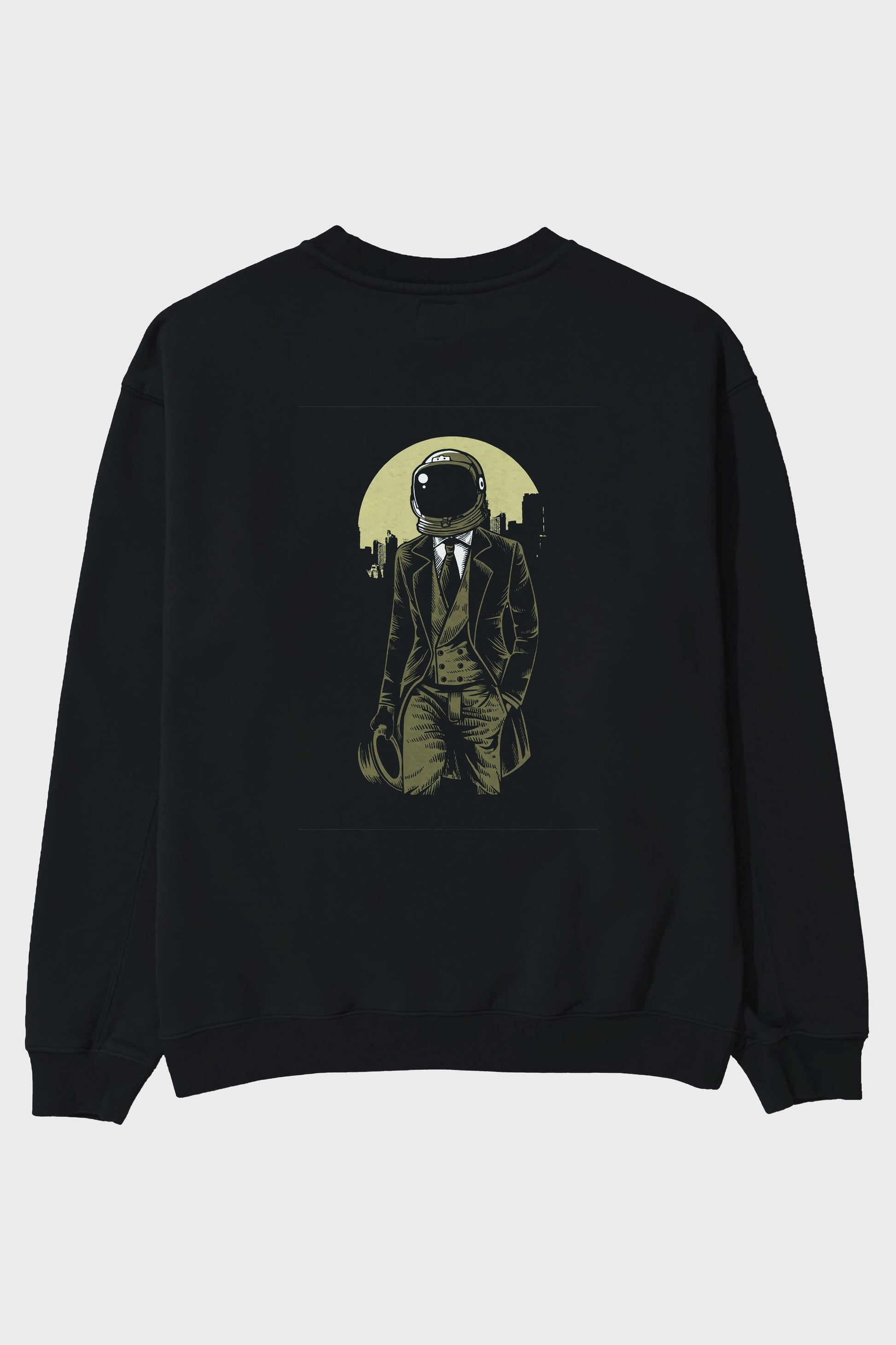 Classic Astronaut Arka Baskılı Oversize Sweatshirt Erkek Kadın Unisex