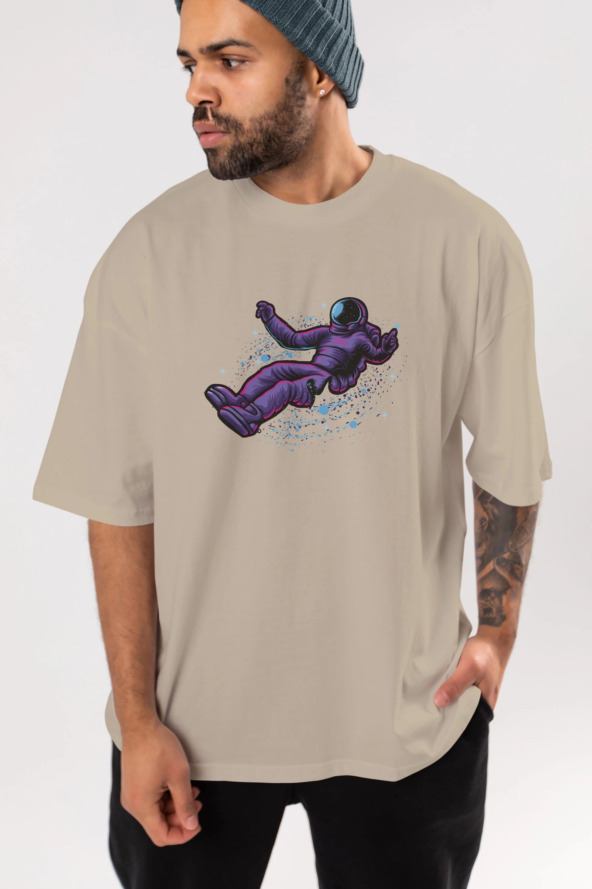 Having fun in outer space Ön Baskılı Oversize t-shirt Erkek Kadın Unisex