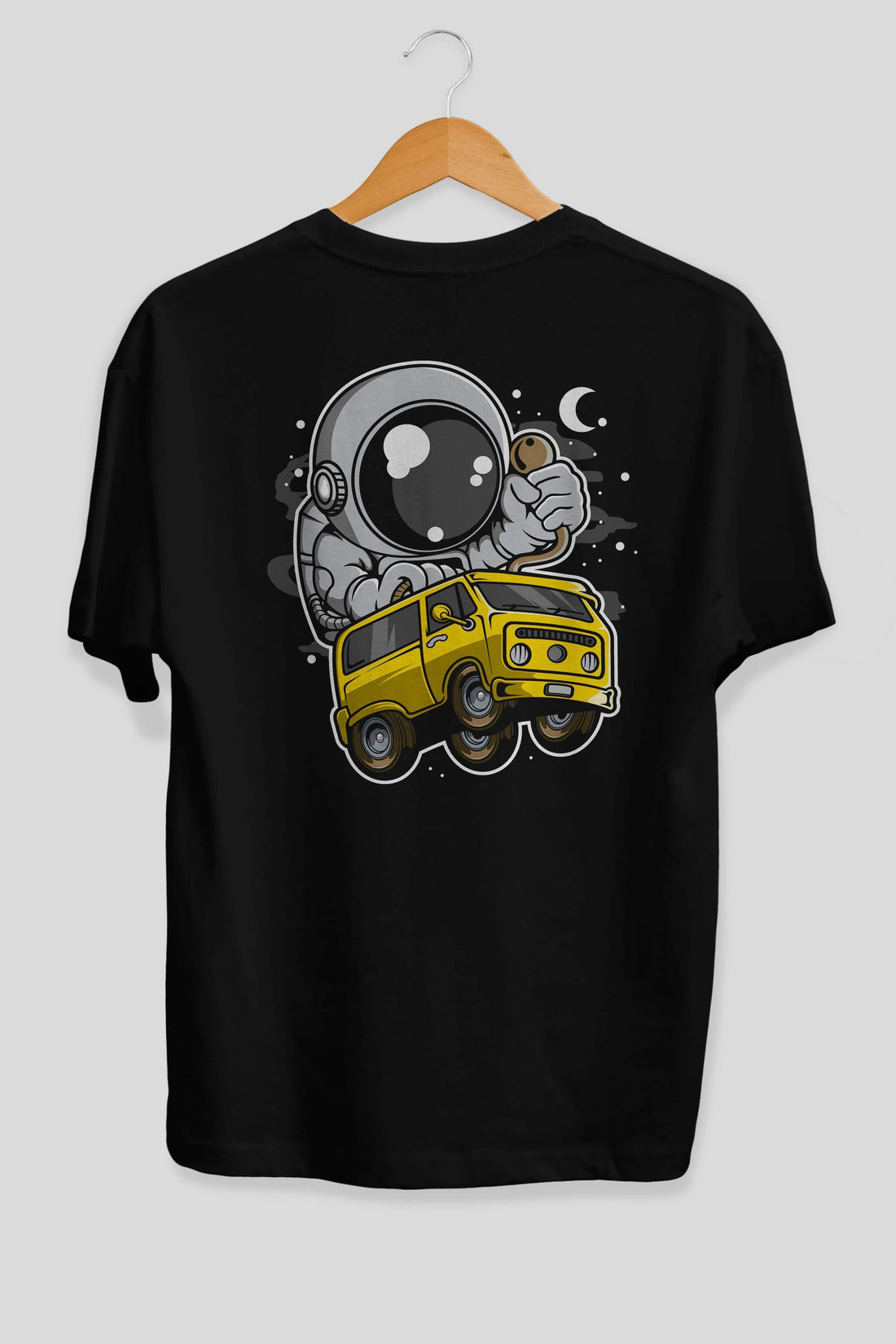 Astronaut Car Racer Arka Baskılı Oversize t-shirt Erkek Kadın Unisex