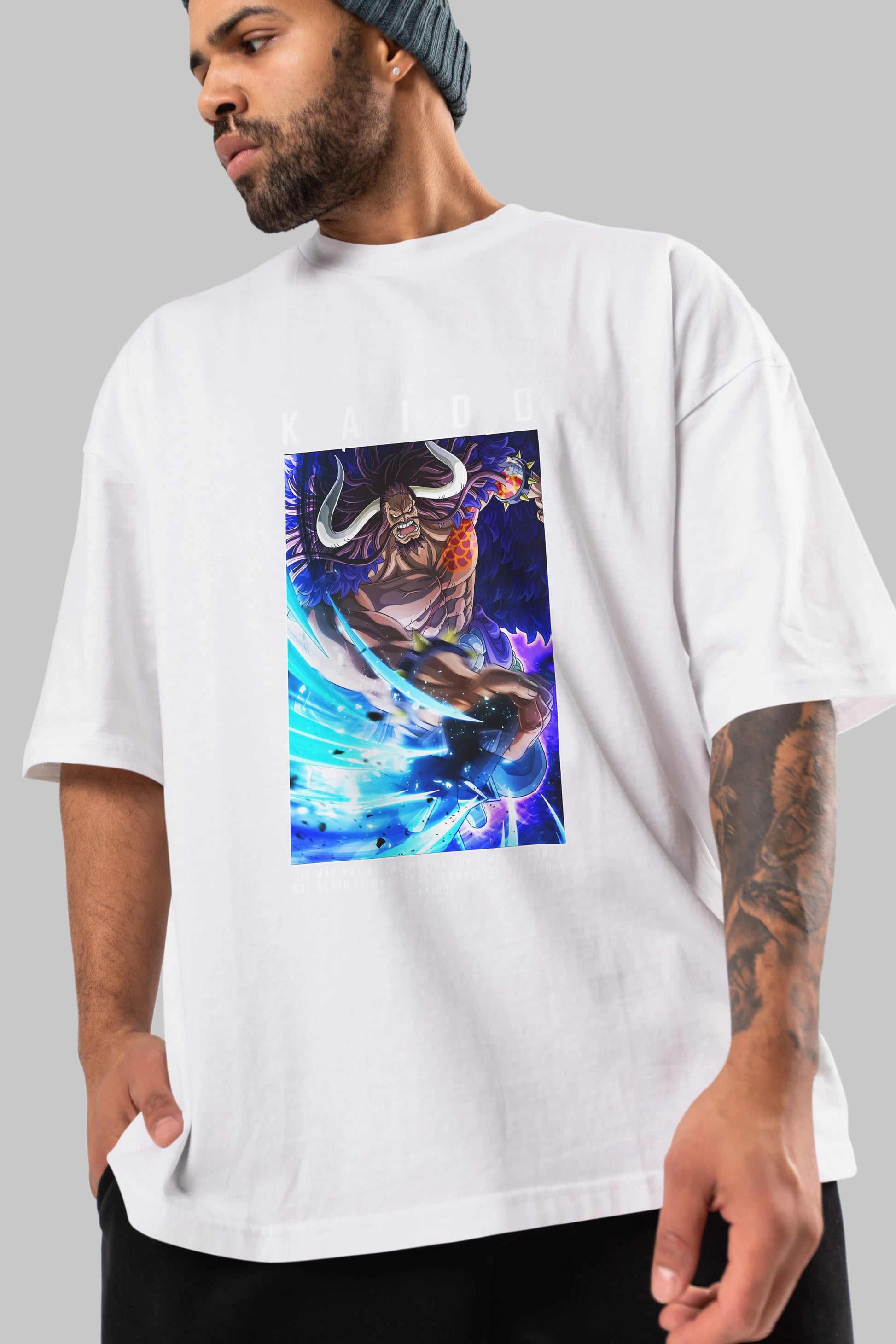 Kaido 2 Anime Ön Baskılı Oversize t-shirt Erkek Kadın Unisex