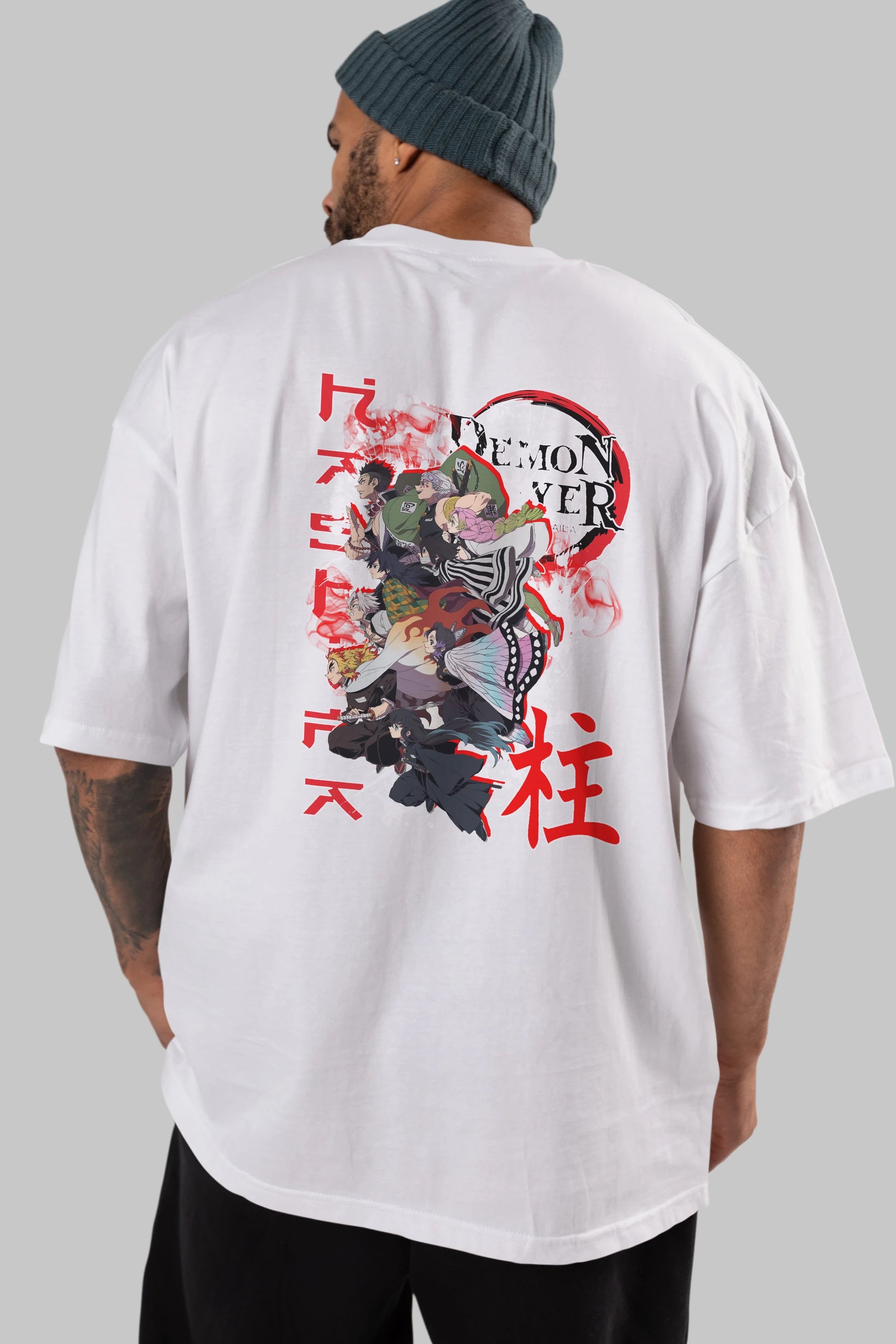 DEMON SLAYER SLAYERS Anime Arka Baskılı Oversize t-shirt Erkek Kadın Unisex