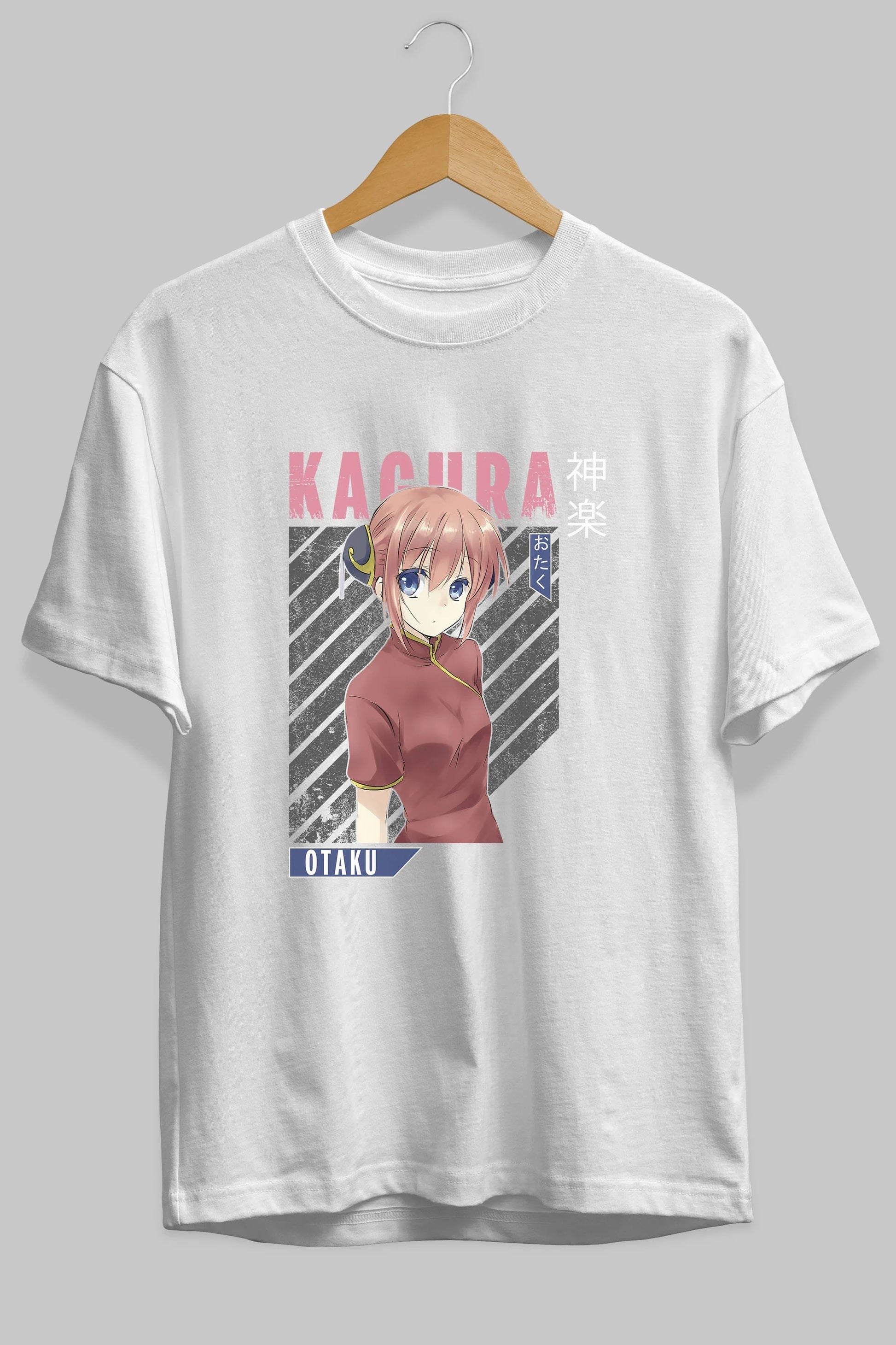 Kagura GINTAMA Anime Ön Baskılı Oversize t-shirt %100 pamuk Erkek Kadın Unisex