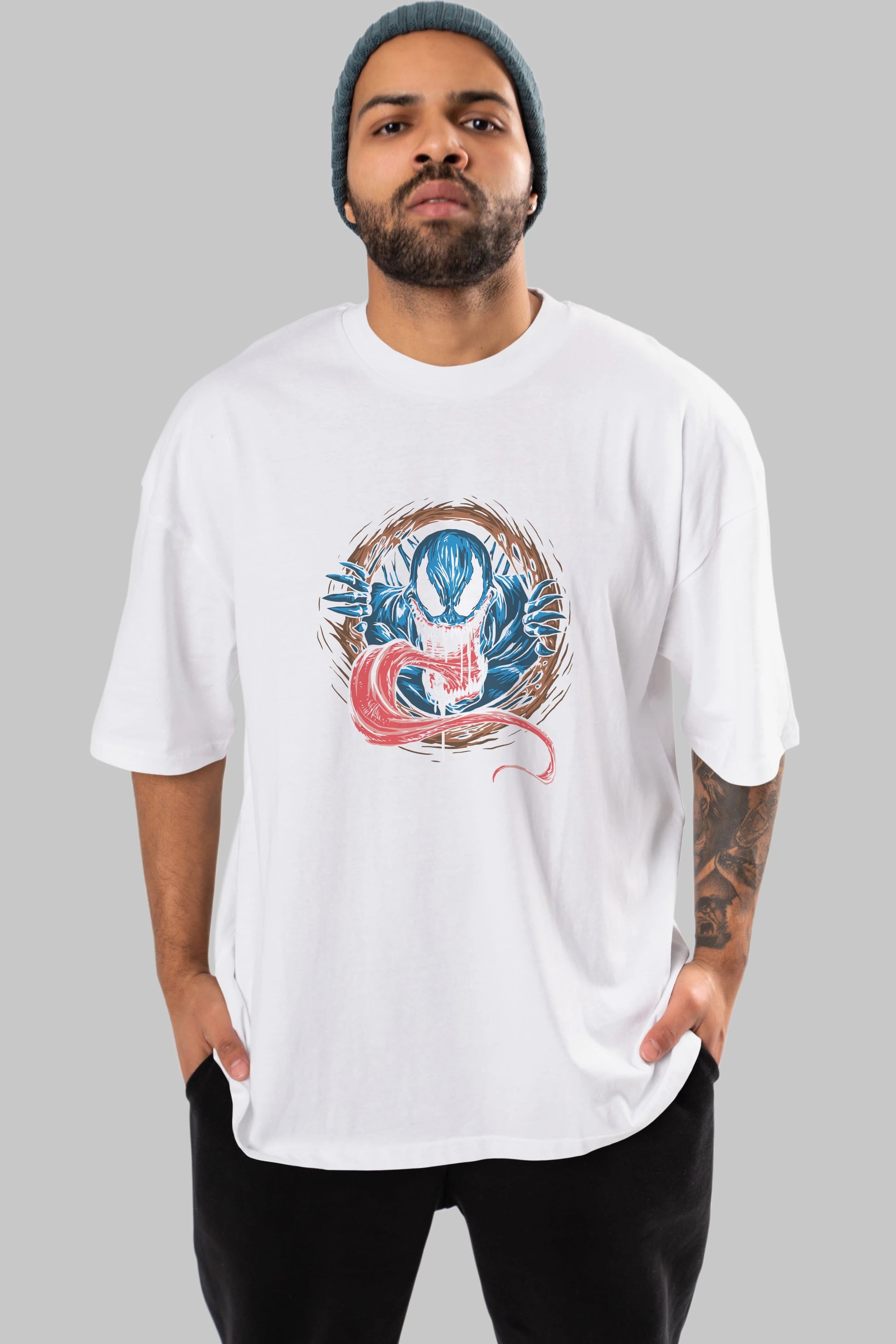 Venom (7) Ön Baskılı Oversize t-shirt Erkek Kadın Unisex %100 Pamuk Bisiklet Yaka tişort