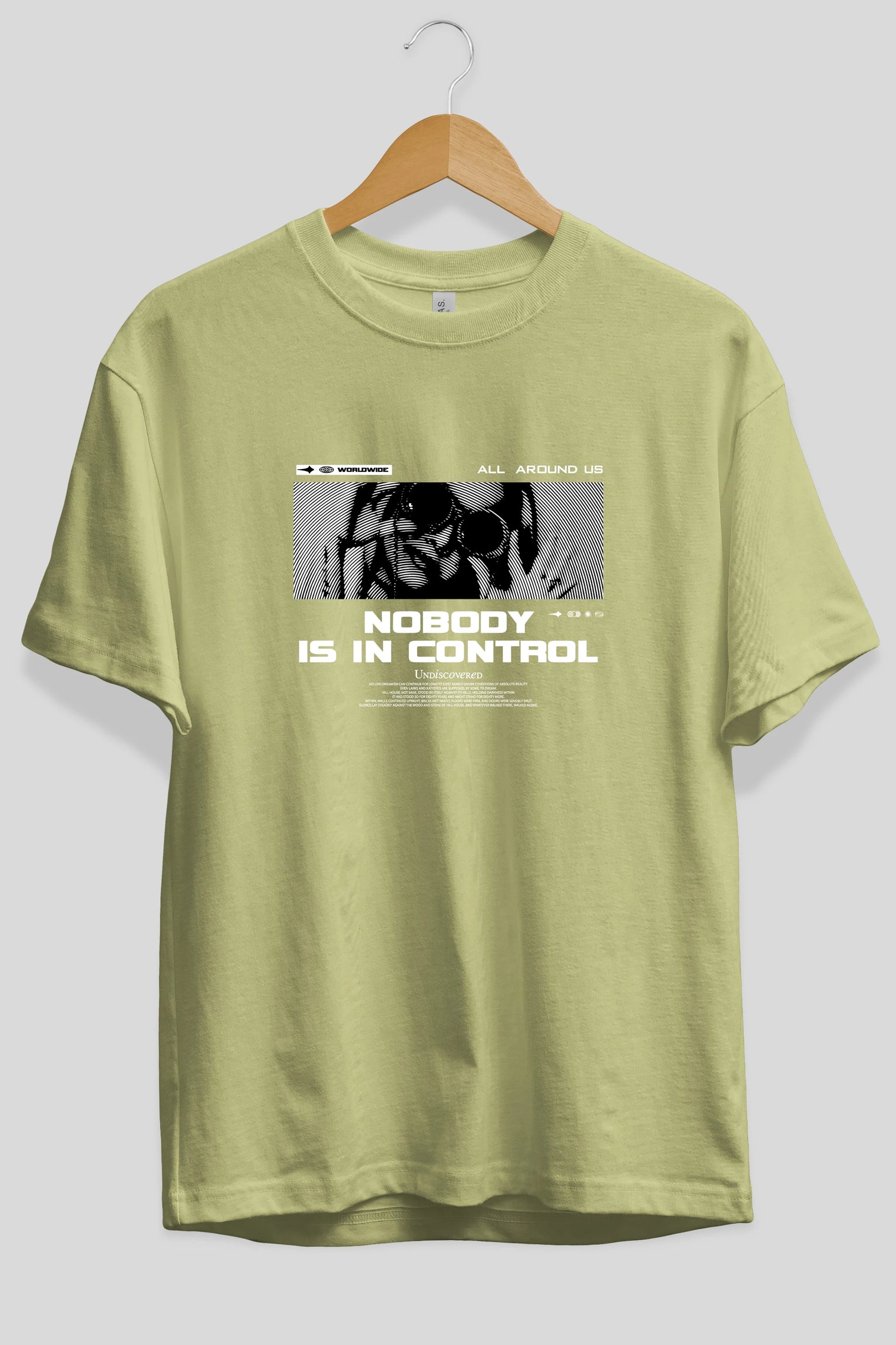 Nobody is in Control Ön Baskılı Oversize t-shirt Erkek Kadın Unisex