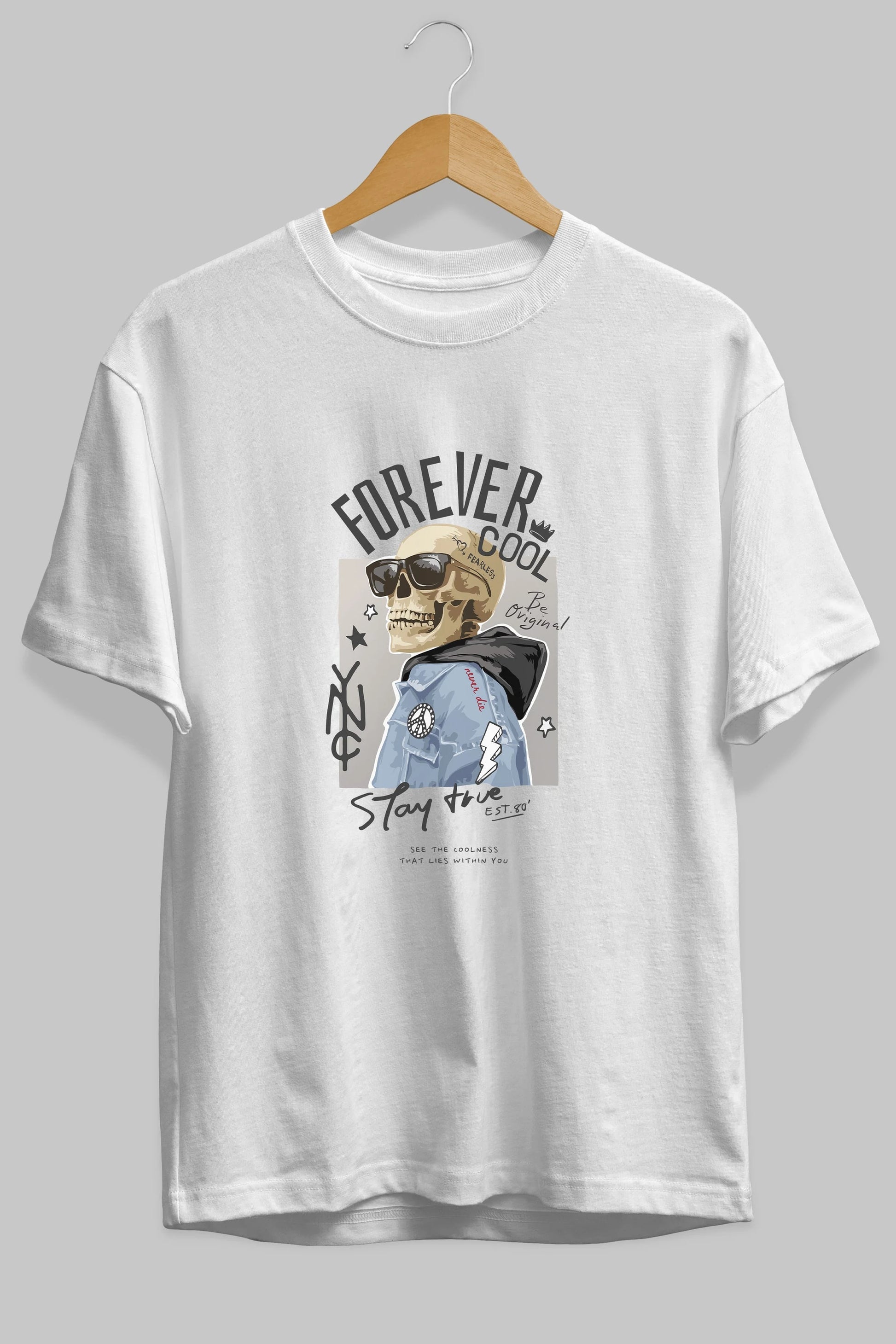 Teddy Bear Forever Cool Ön Baskılı Oversize t-shirt Erkek Kadın Unisex %100 Pamuk